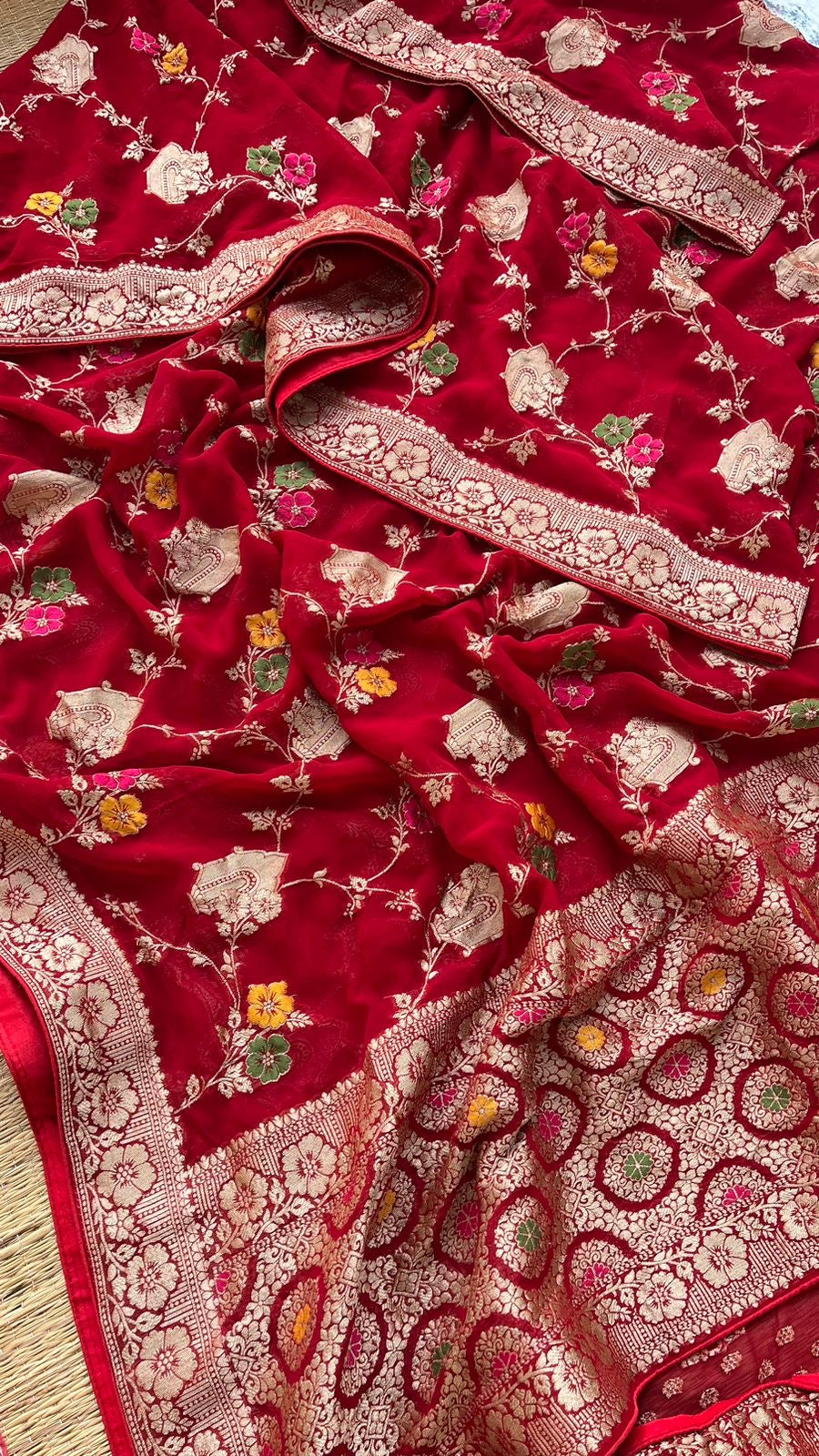 Premium Khaddi Gorgette Saree Traditional Sarees - Saffronfashionindia