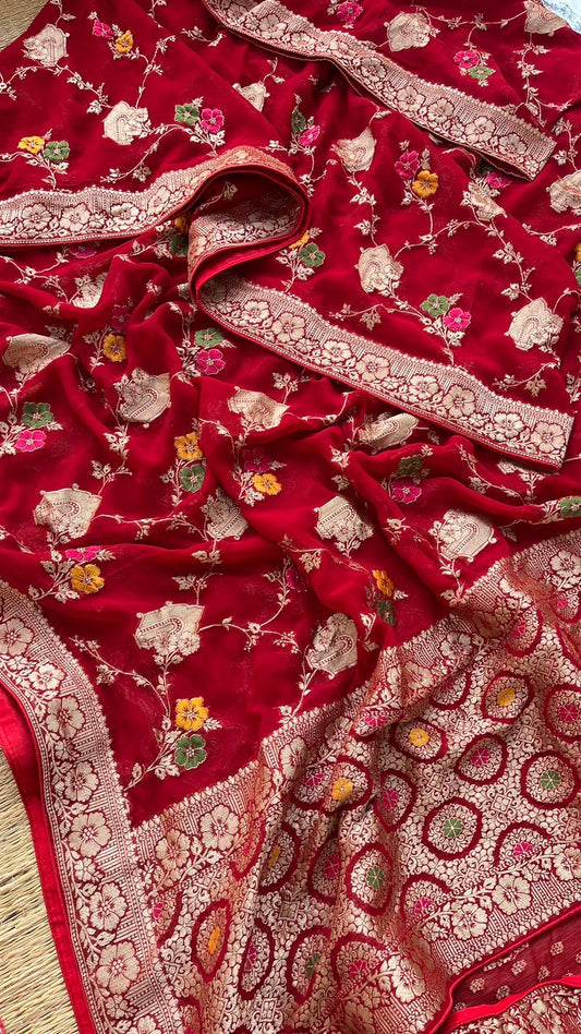 Premium Khaddi Gorgette Saree Traditional Sarees - Saffronfashionindia