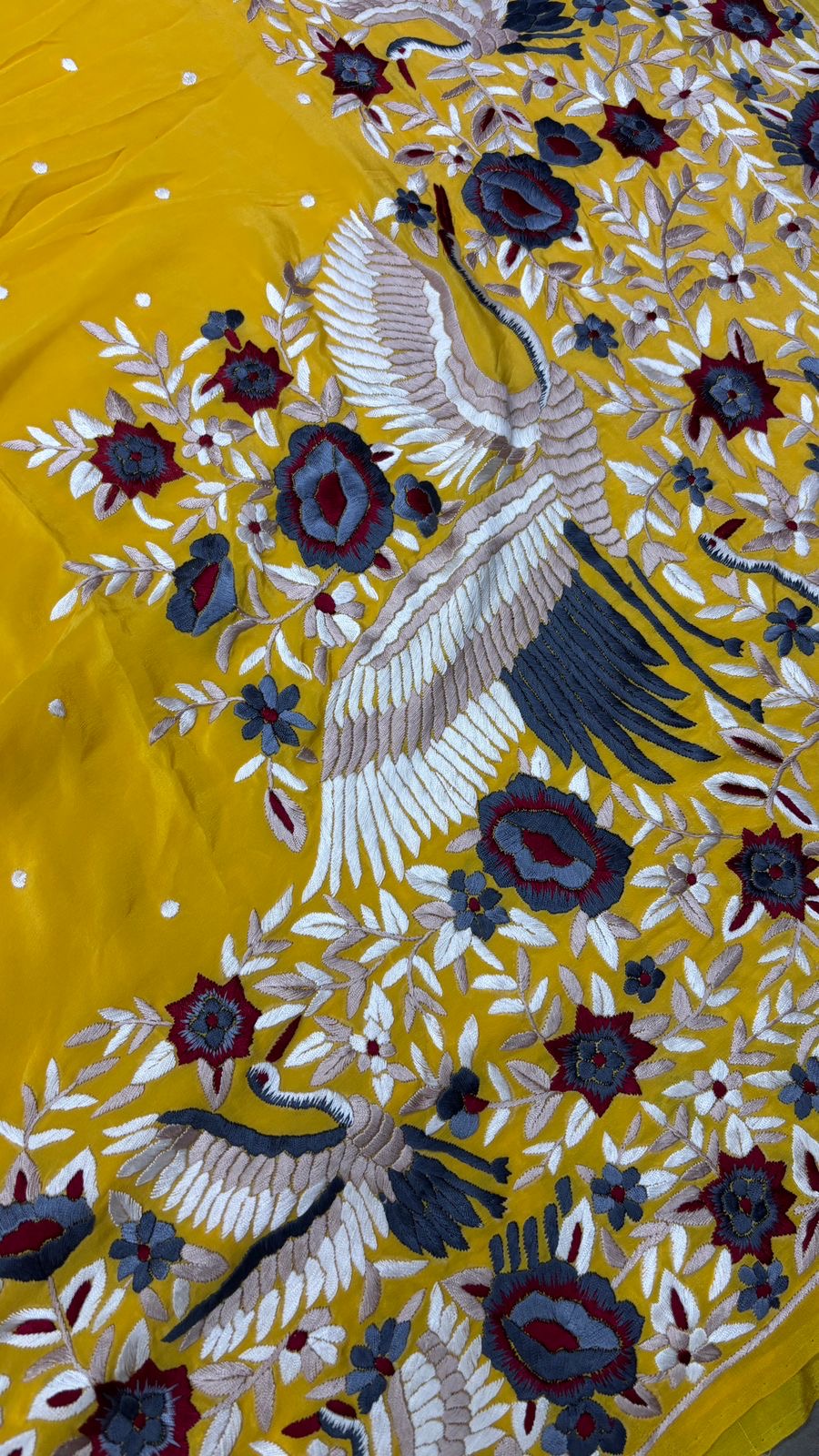 Yellow Parsi Gara saree Indian sarees traditional sari blouse set Saffronfashionindia