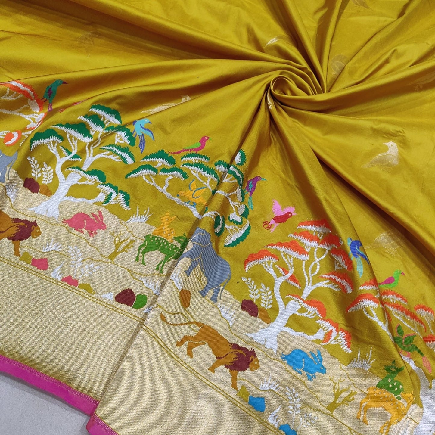 Katan silk handwoven saree Indian saree SaffronFashion