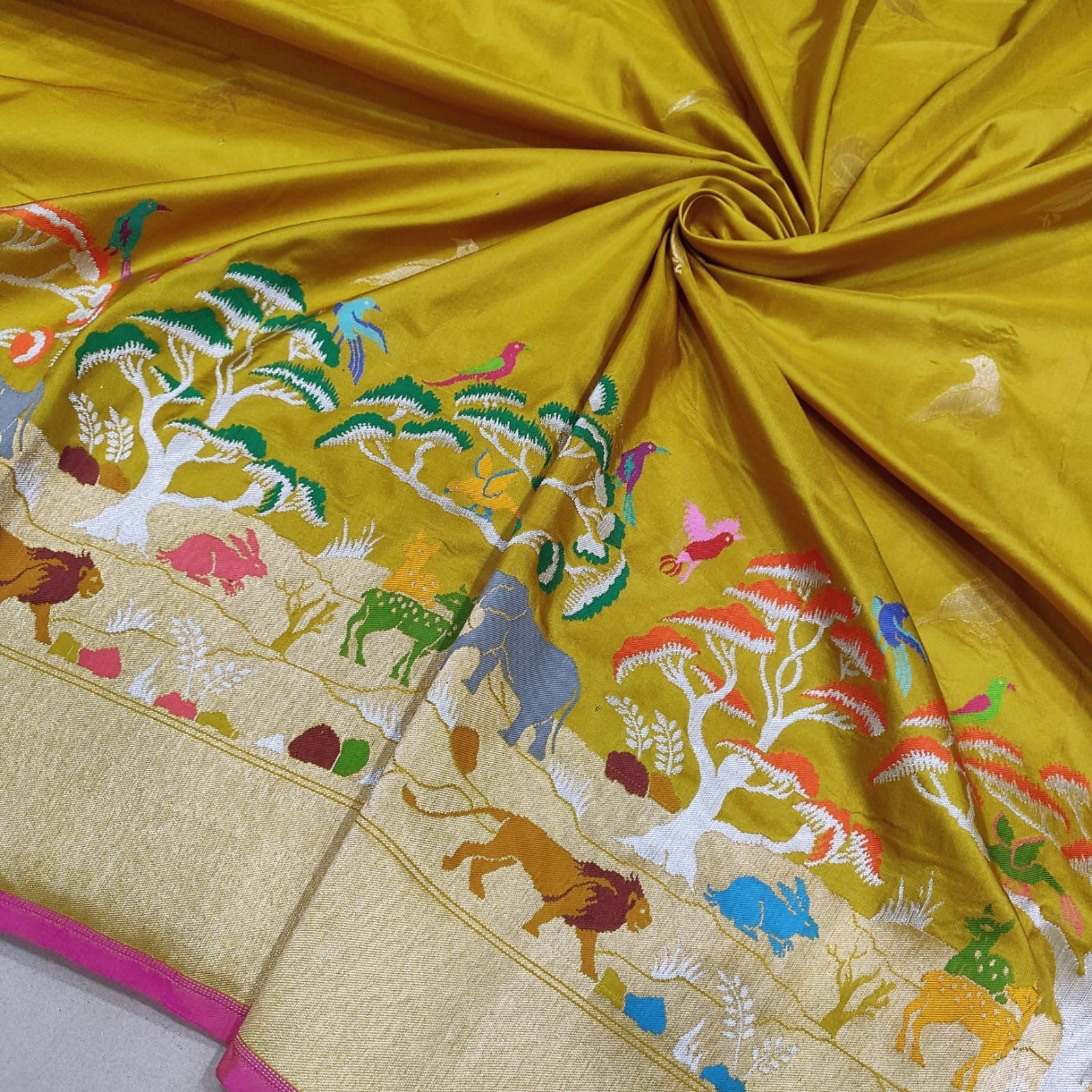 Katan silk handwoven saree Indian saree SaffronFashion