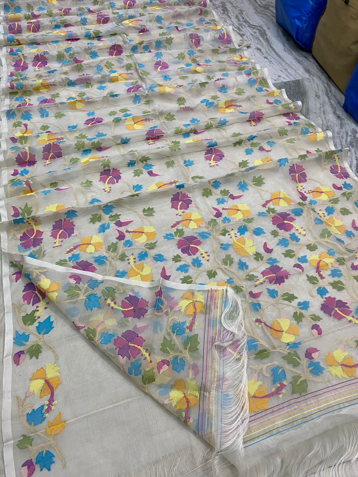 Ramesha tantuj muslin jamdani sarees - Saffronfashionindia