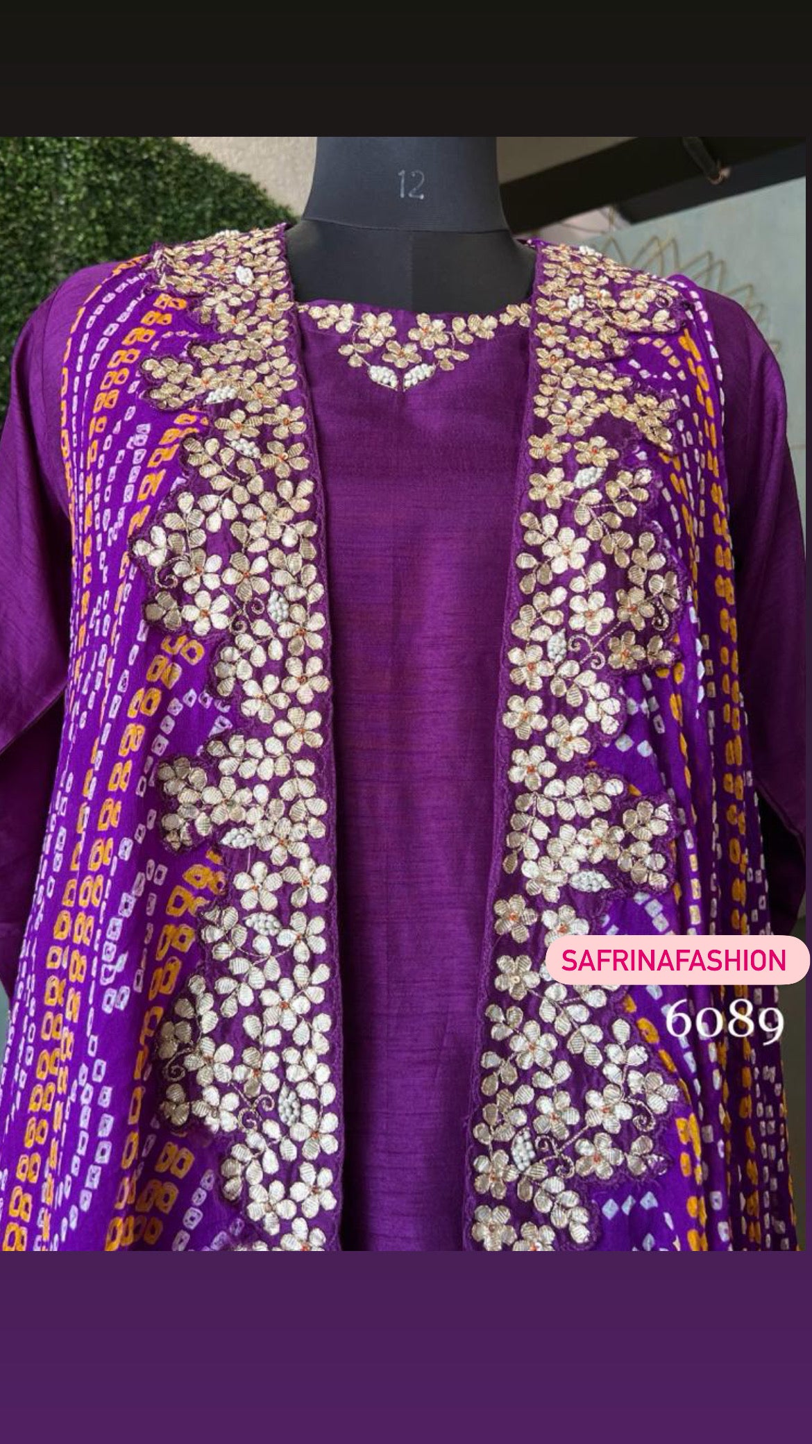 Purple Gottapatti indowestern dress - Saffronfashionindia
