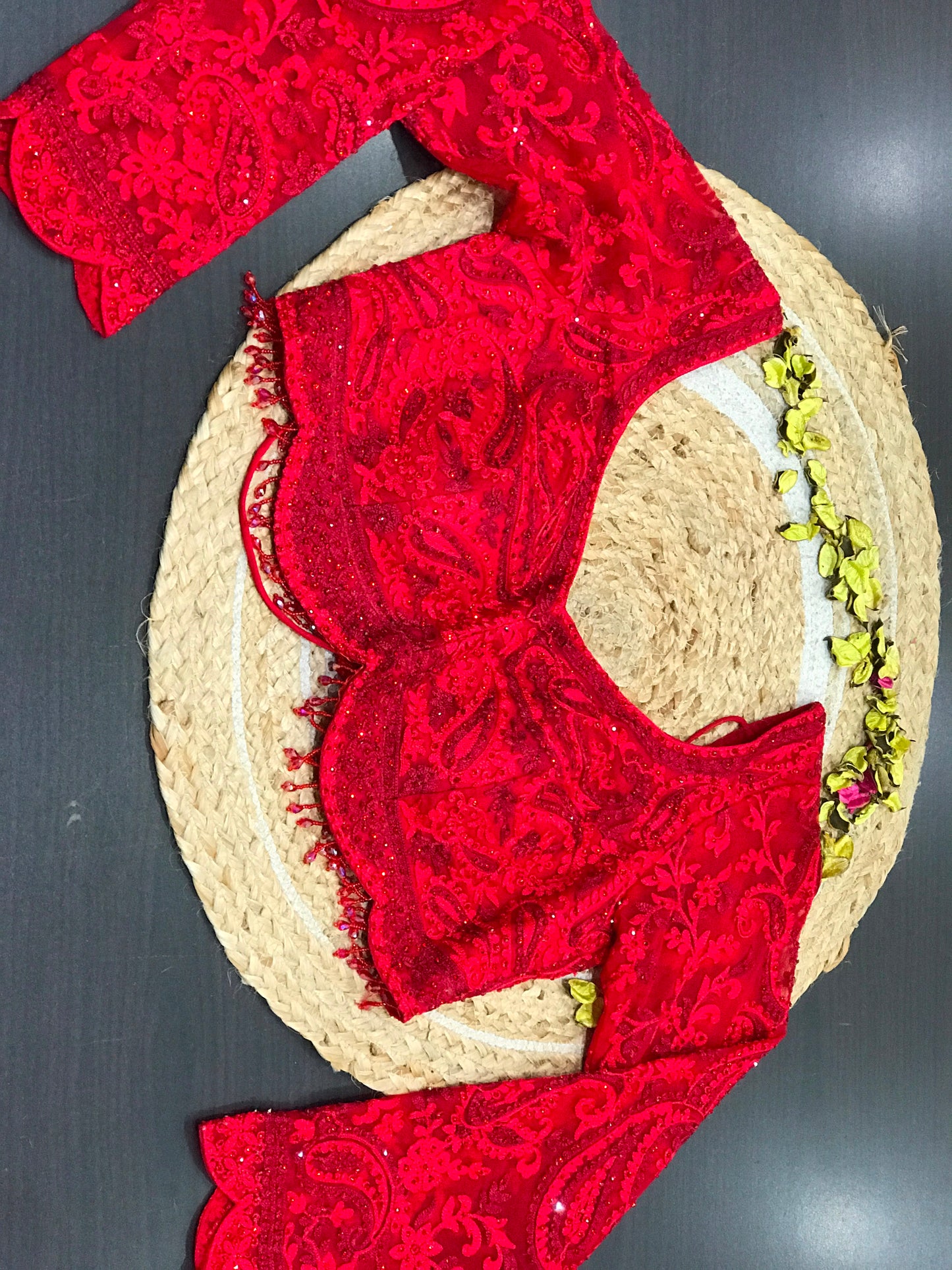 Red bridal saree net sari blouse wedding sarees Partywear sarees SaffronFashion
