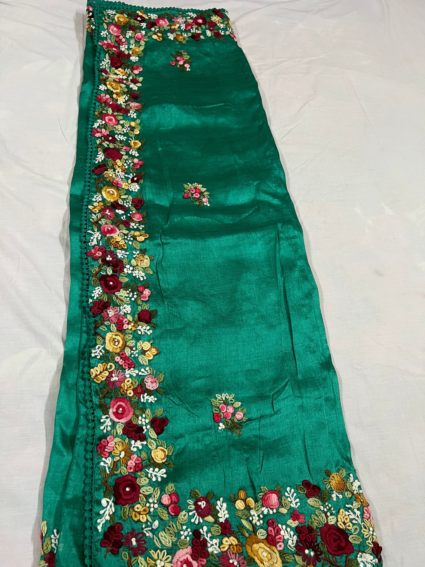 Tussar French knot inspired saree Saffronfashion