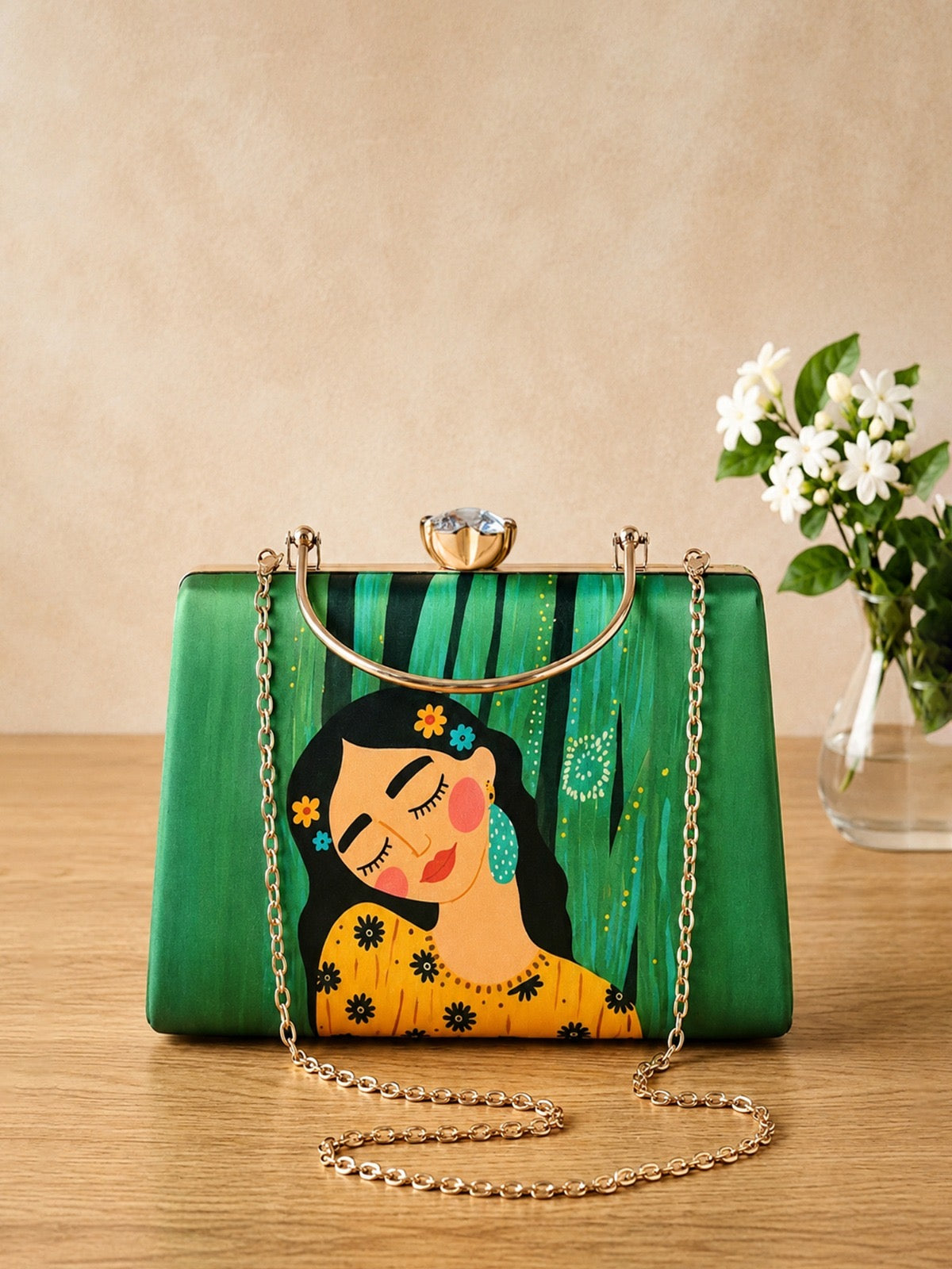 Designer inspired printed clutch bag women purse Saffronfashionindia