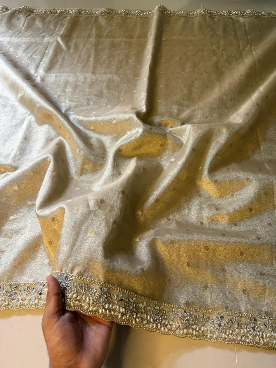 Ruhani tissue silk saree partywear sari Banarsi sarees SaffronFashion