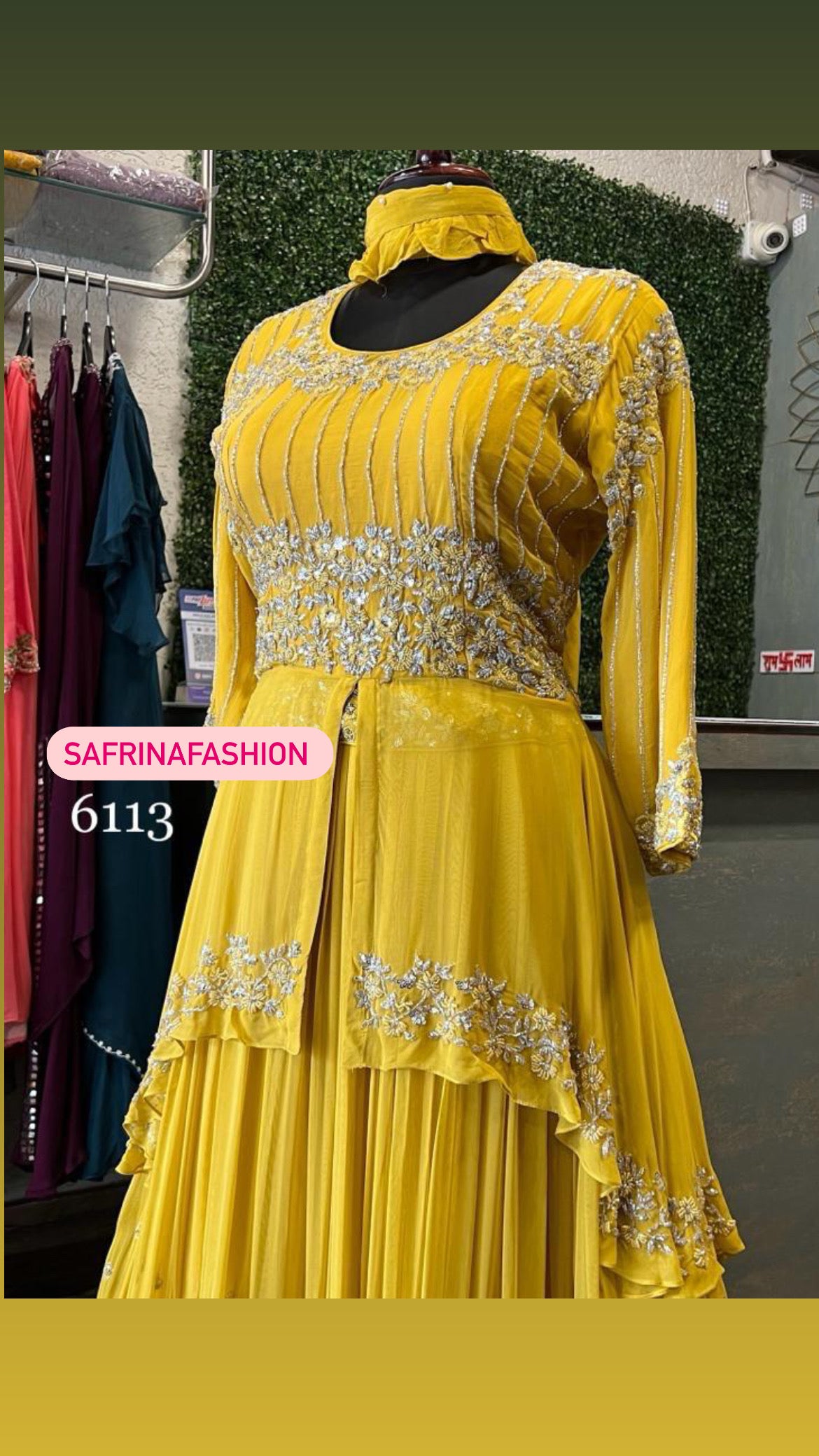 Yellow Indowestern Dress Wedding Dress Reception dress - Saffronfashionindia