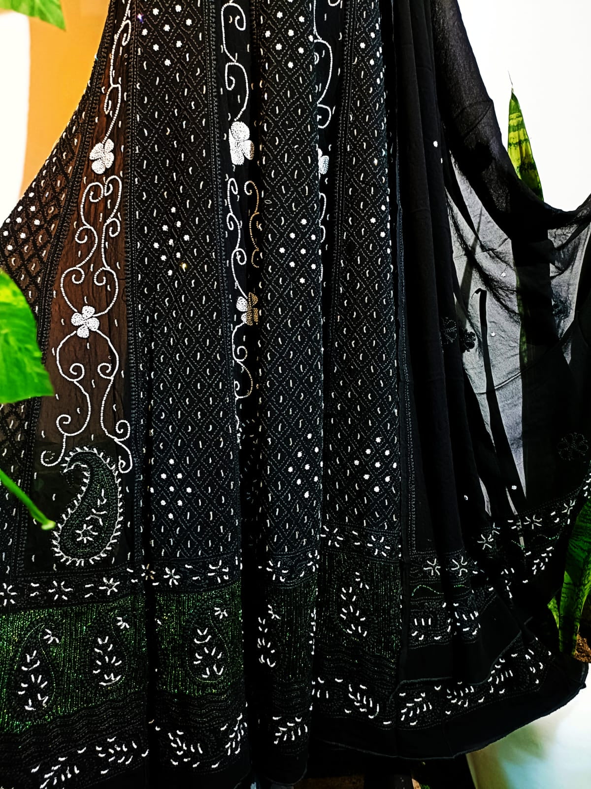 Black super gorgeous chikankari Anarkali dress - Saffronfashionindia