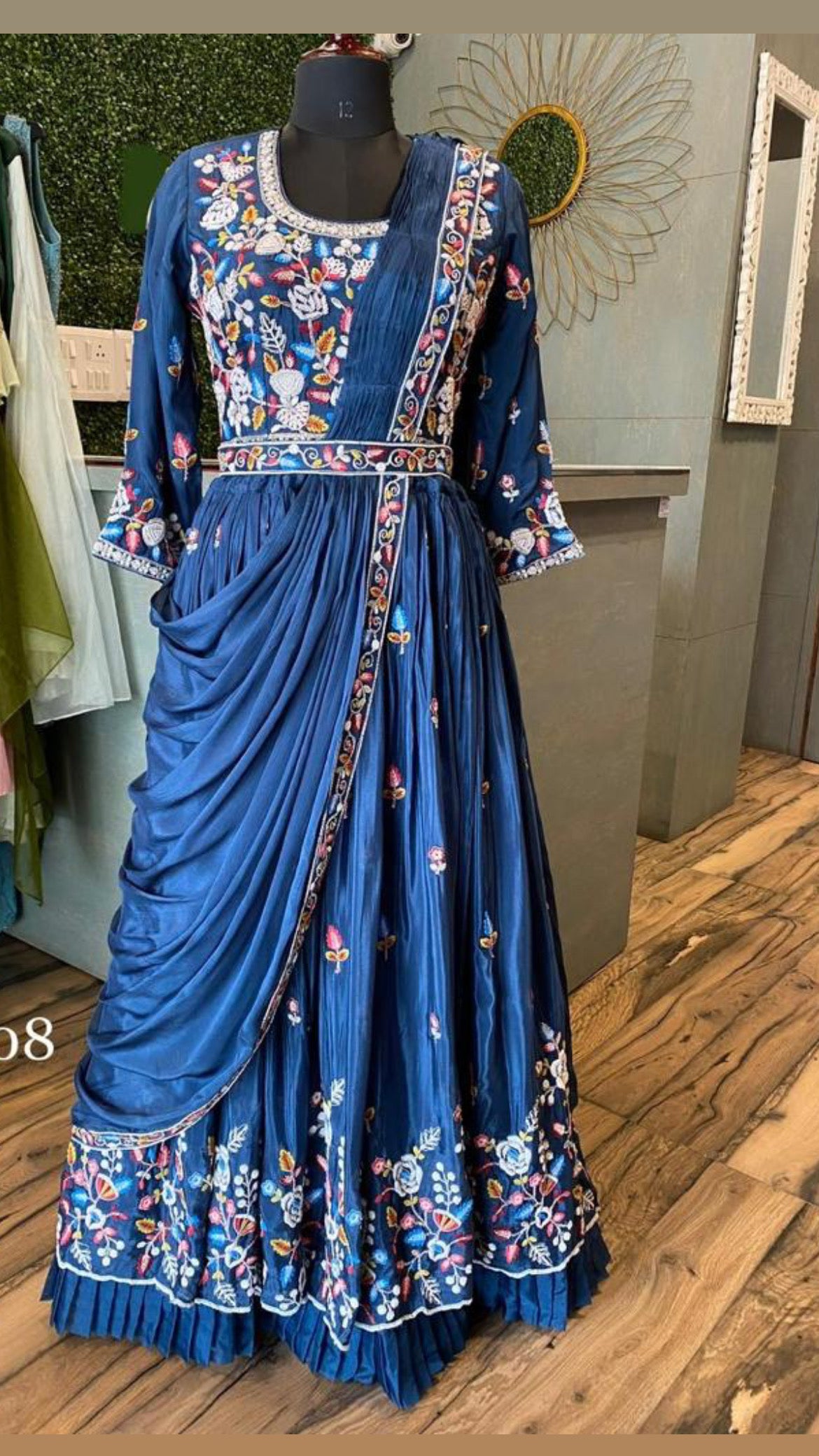 Beniz blue indowestern dress - Saffronfashionindia