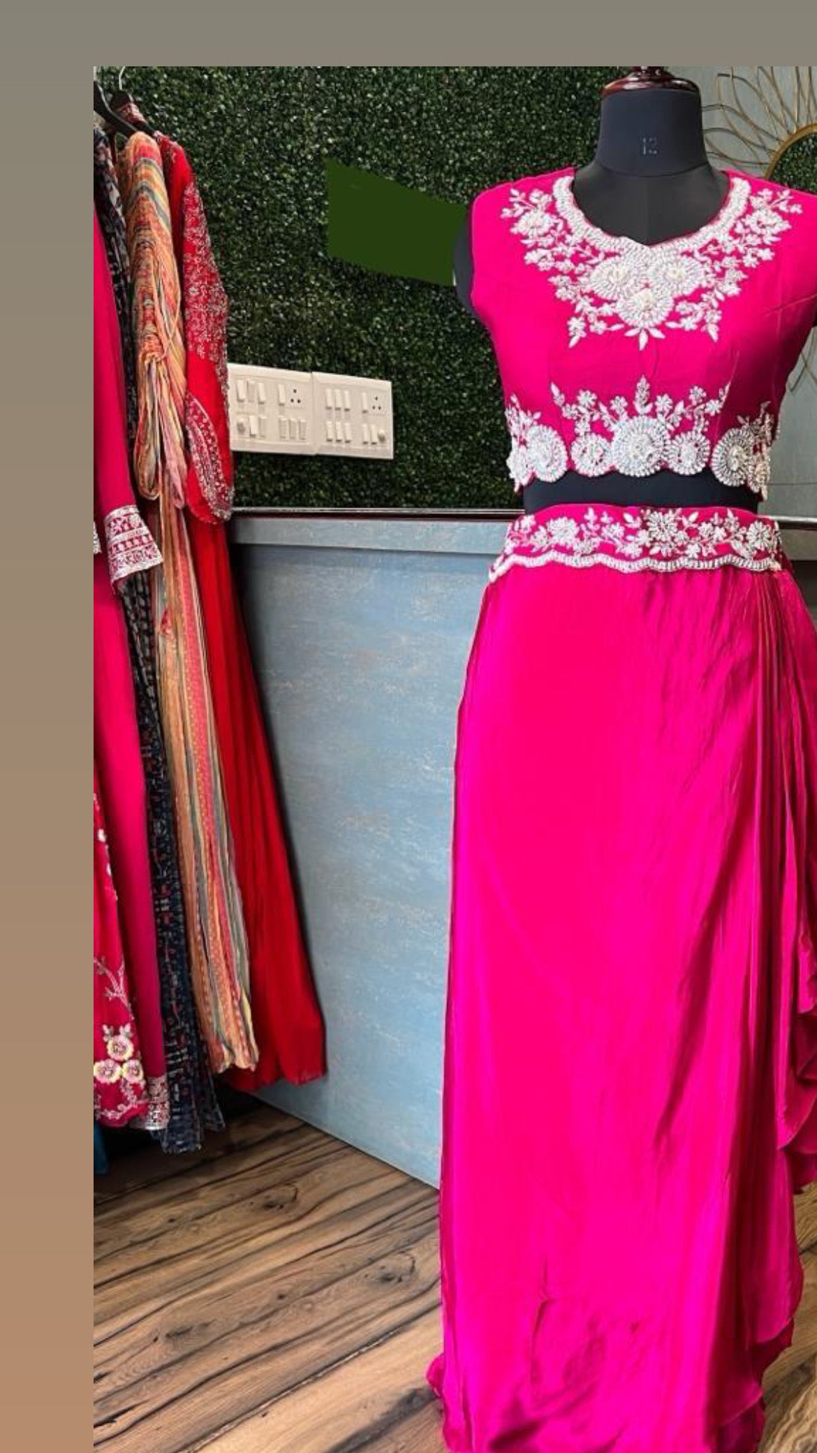 Pink Satin Organza Indowestern Dress Women Dress Sangeet Dress - Saffronfashionindia