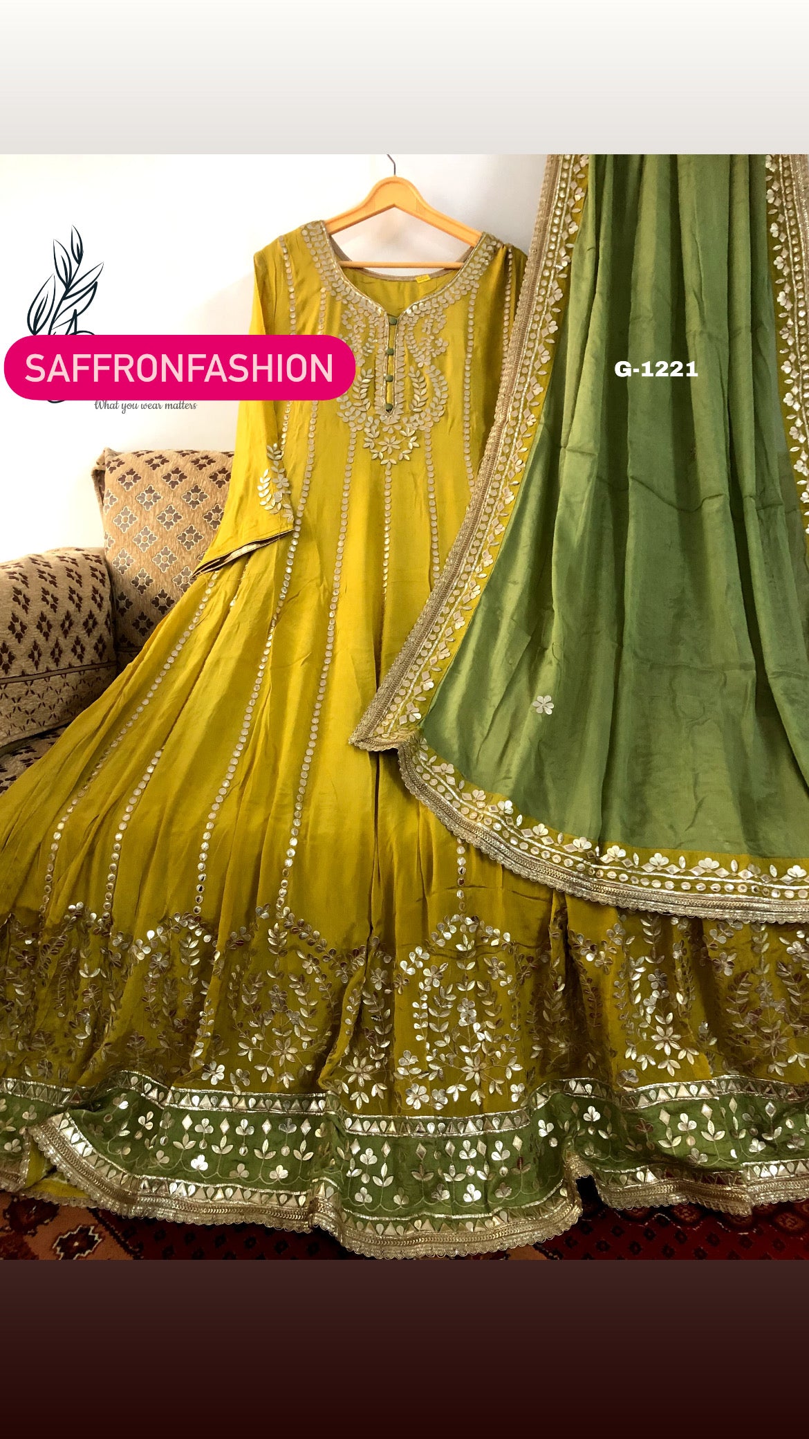Upada silk Anarkali set Indian traditional dress - Saffronfashionindia