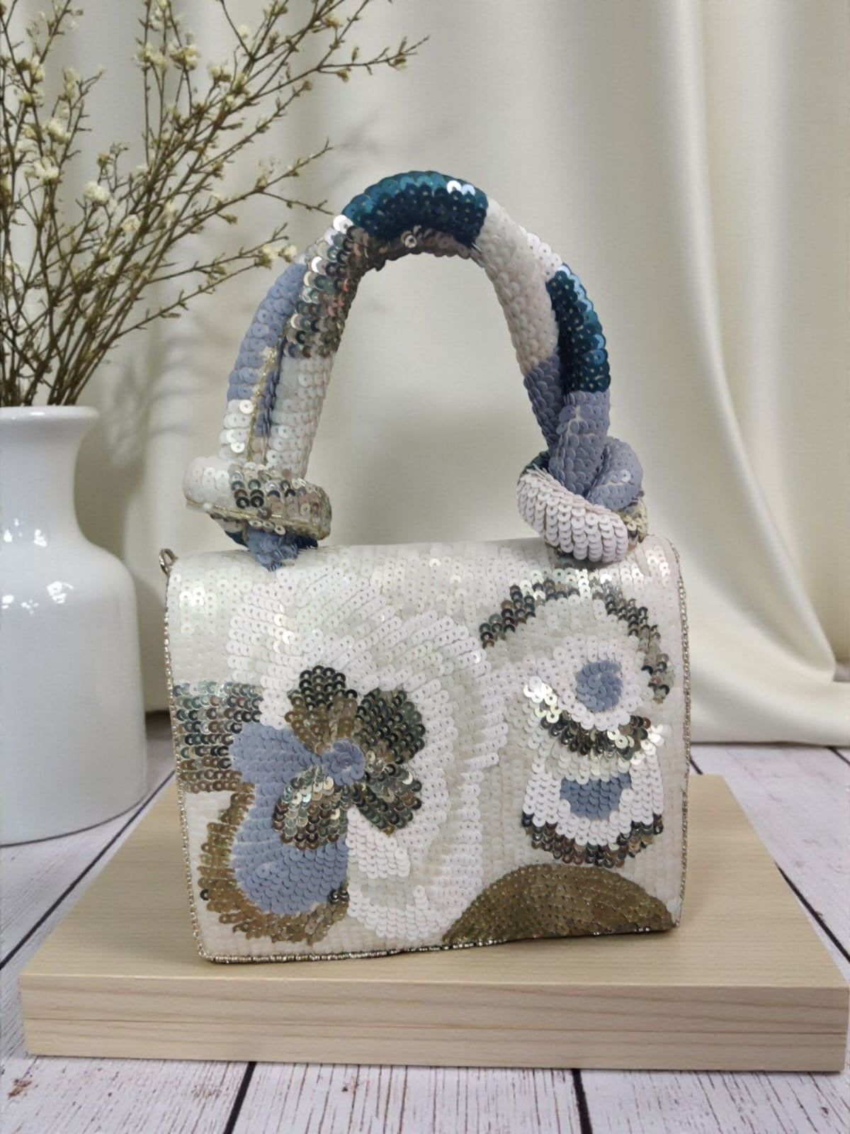 Petal flap bag cocktail purse women purse partywear bags Saffronfashionindia