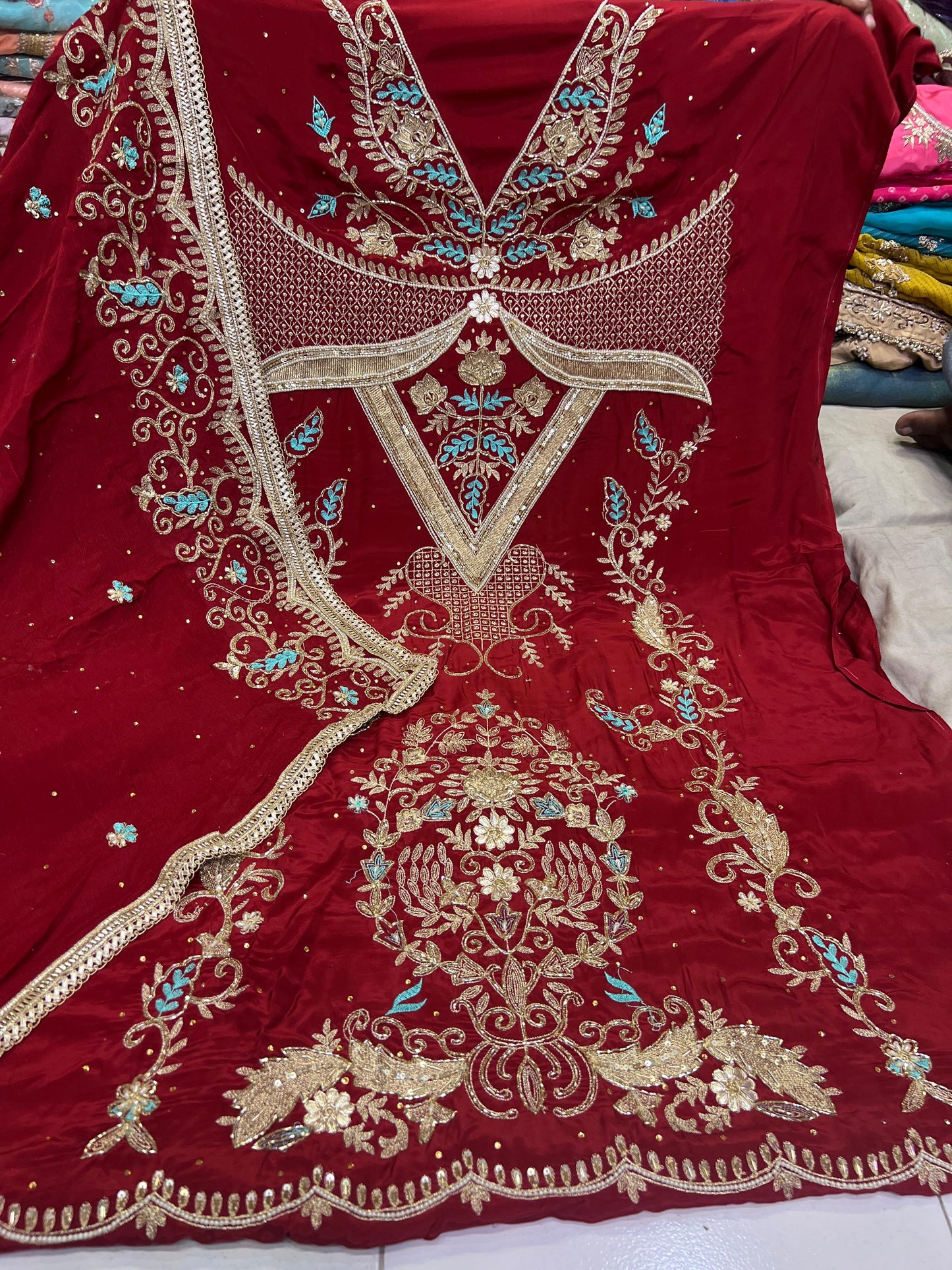 Bridal Salwar kameez crape suit Indian Punjabi Salwar suit - Saffronfashionindia