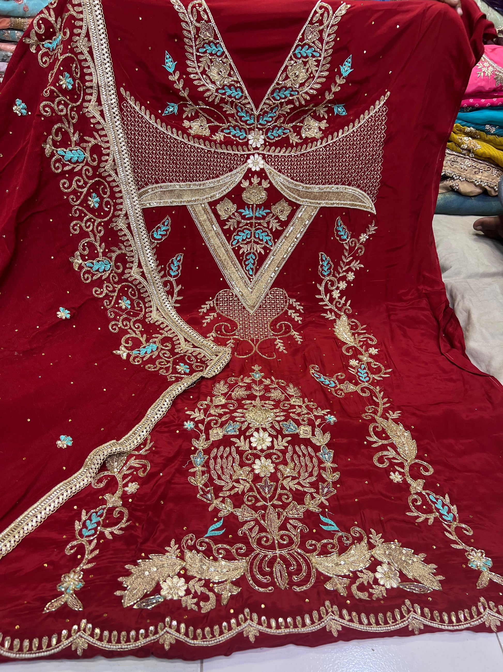 Bridal Salwar kameez crape suit Indian Punjabi Salwar suit - Saffronfashionindia