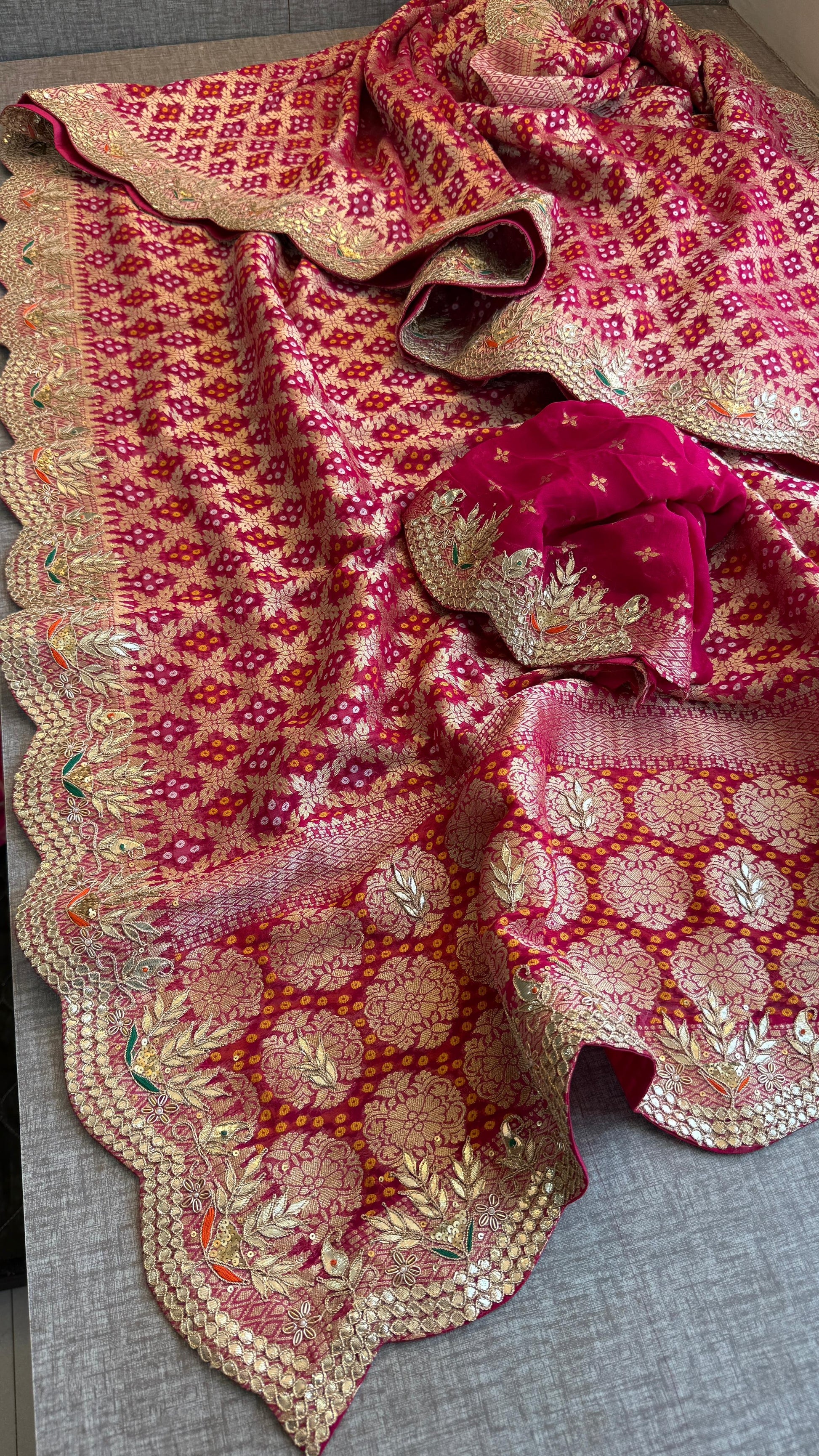 Vahisha gorgette saree Khaddi gorgette sarees Indian sari blouse - Saffronfashionindia