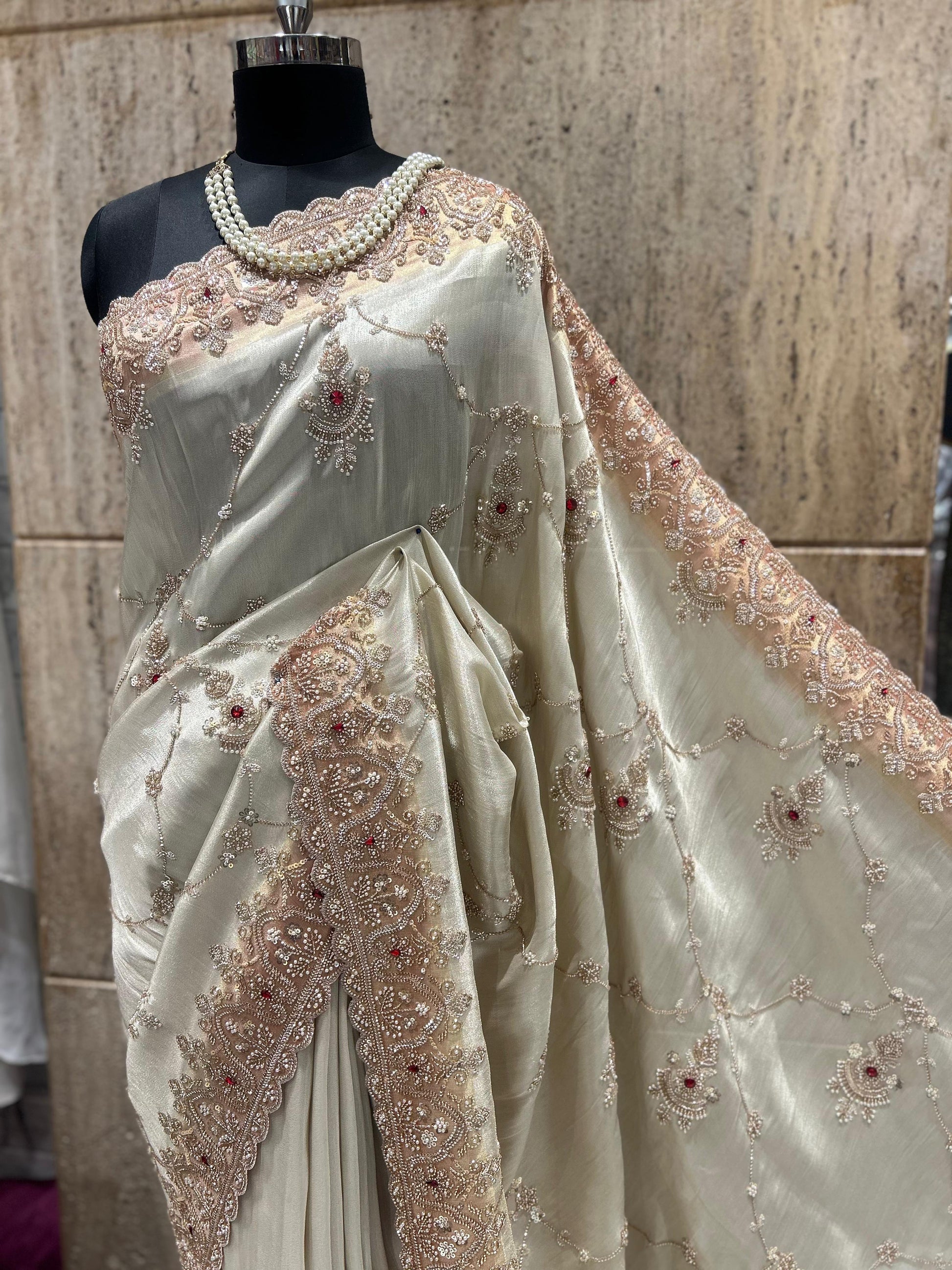 Silk Kanjeevaram saree wedding sari reception saree blouse Saffronfashionindia