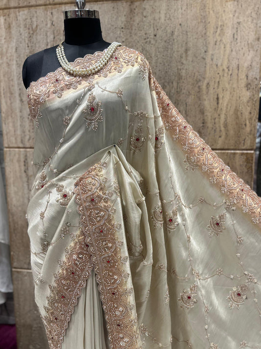 Silk Kanjeevaram saree wedding sari reception saree blouse Saffronfashionindia