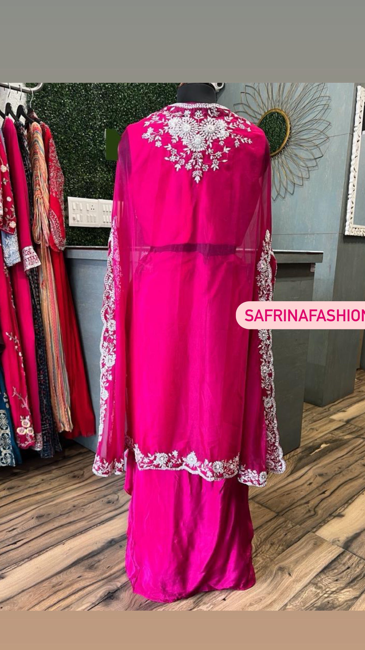 Pink Satin Organza Indowestern Dress Women Dress Sangeet Dress - Saffronfashionindia