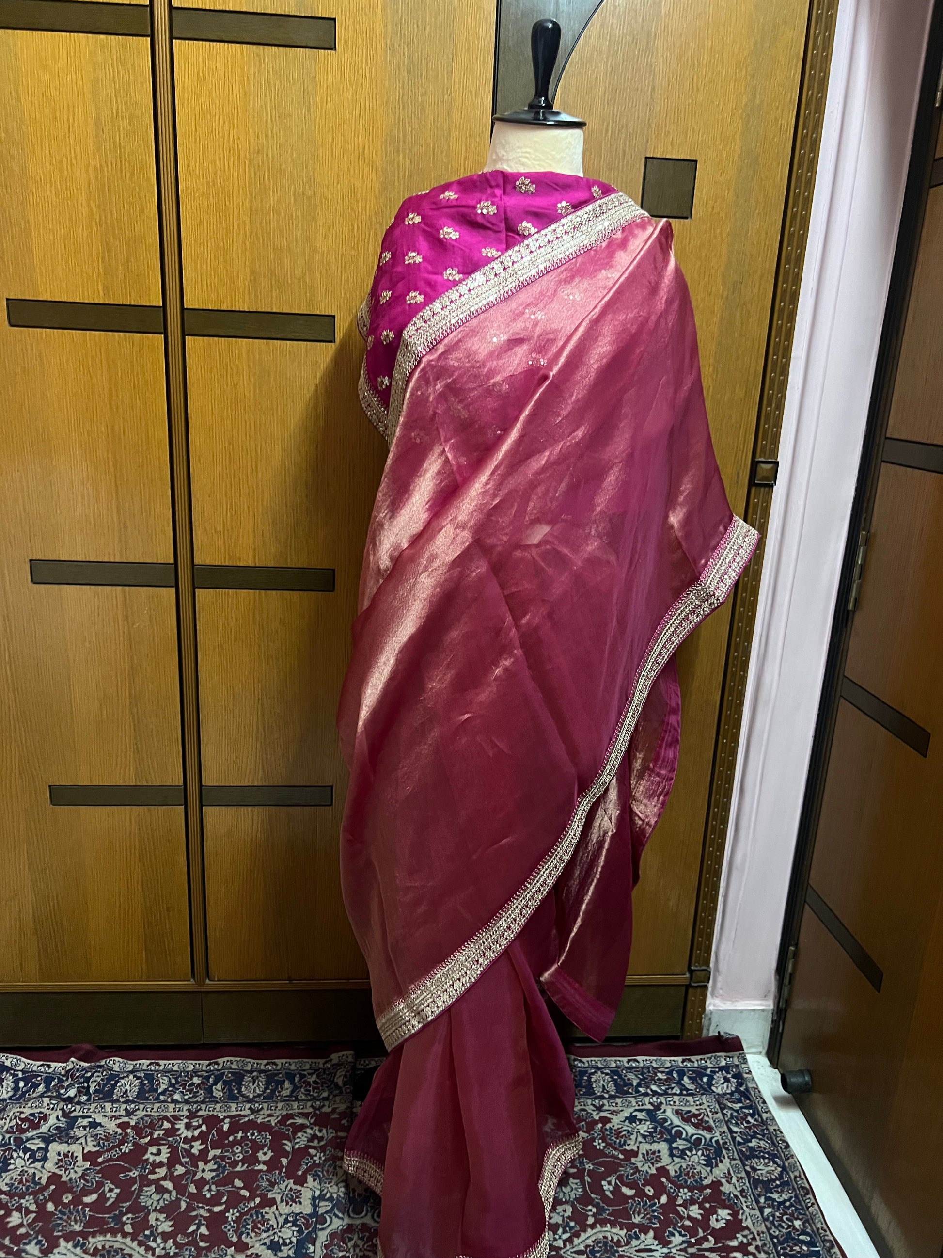 Moumi Kanjeevaram inspired tissue organza saree - Saffronfashionindia