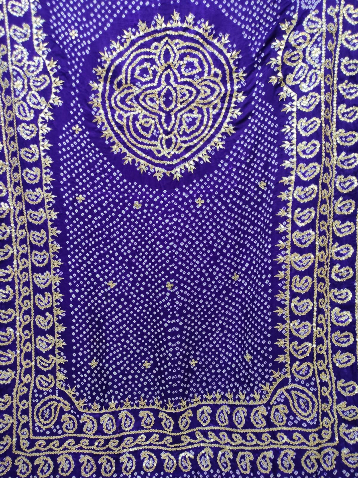 Blue Bandhani saree gajji silk saree traditional sari - Saffronfashionindia