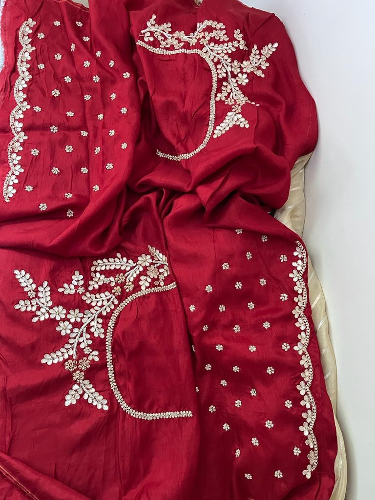 Alima striped tissue partywear saree - Saffronfashionindia