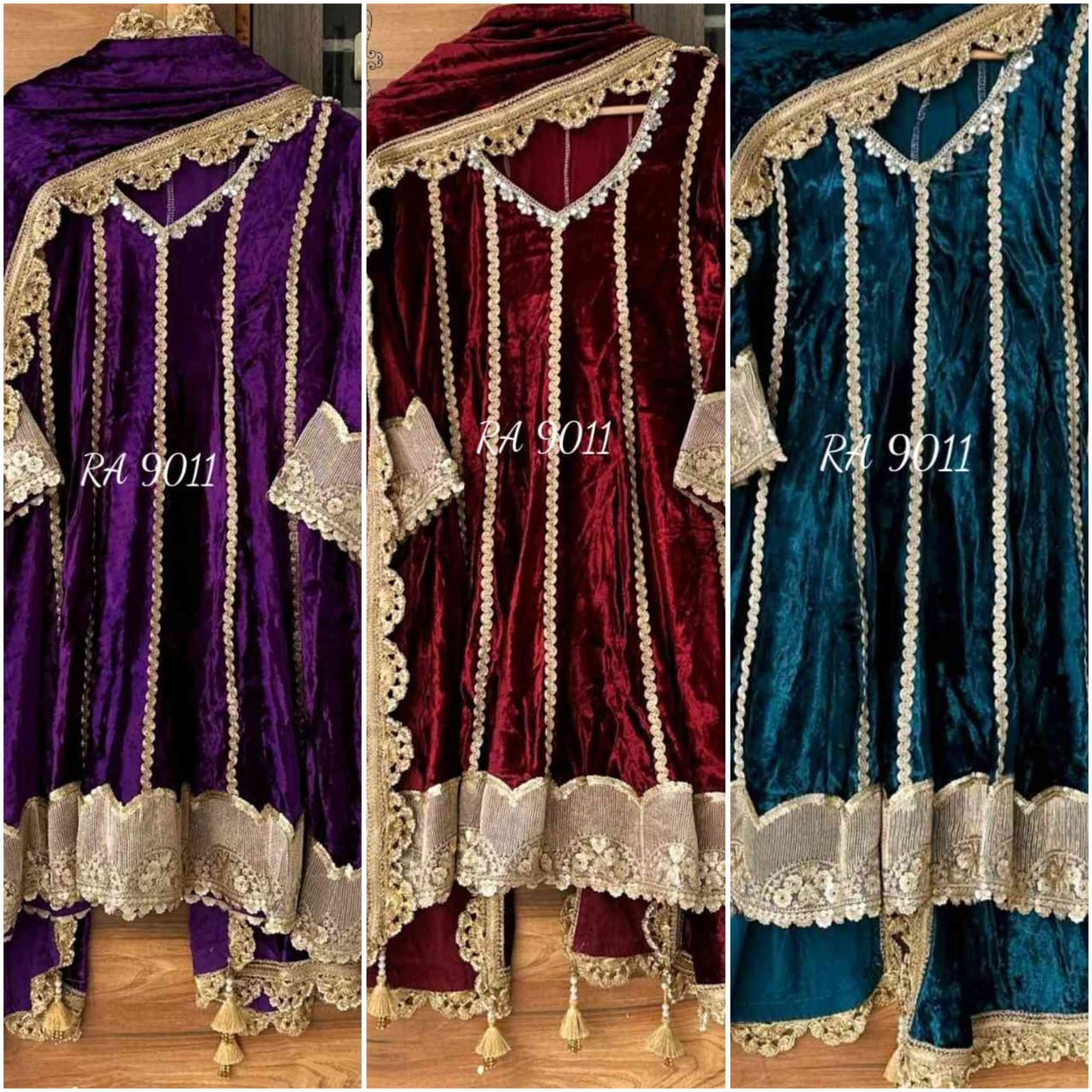 Velvet Salwar Suit Anarkali Salwar kameez - Saffronfashionindia