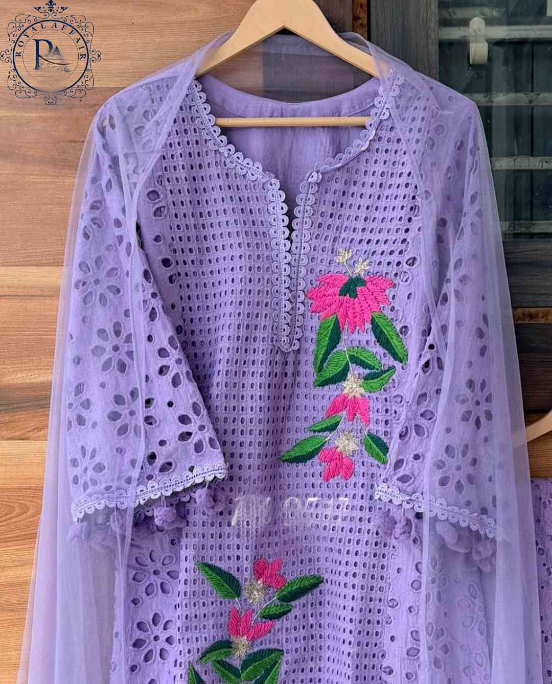 Chikankari stitched shirt set designer dress Saffronfashionindia