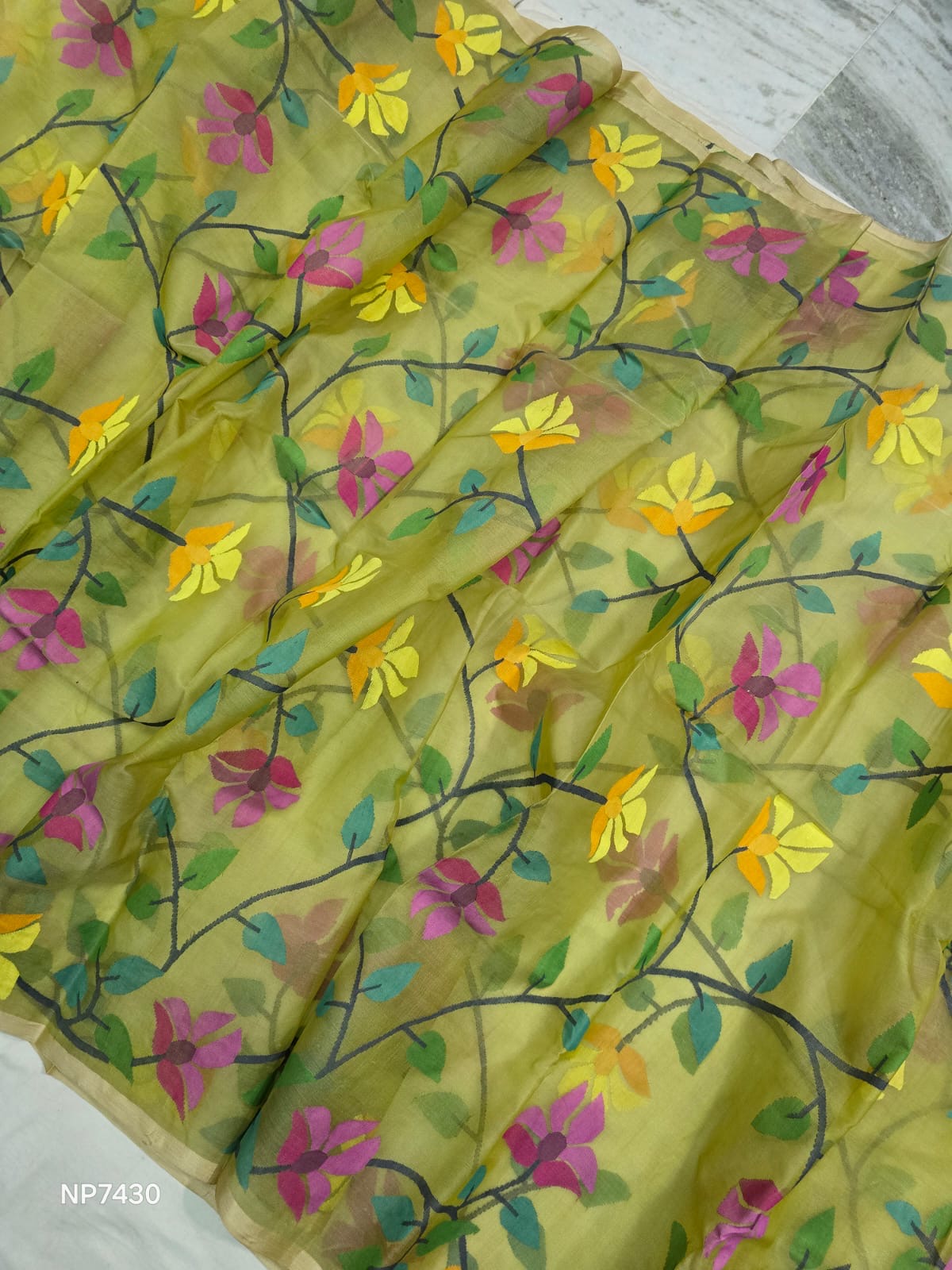 Muslin Handwoven Jamdani saree Indian sarees premium sari - Saffronfashionindia