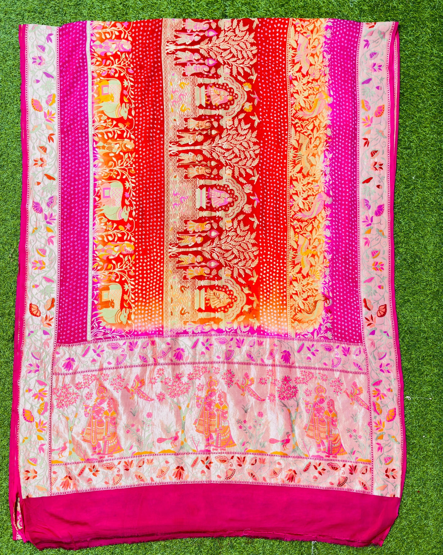 Banarsi meenakari saree Indian traditional sarees blouse SaffronFashion