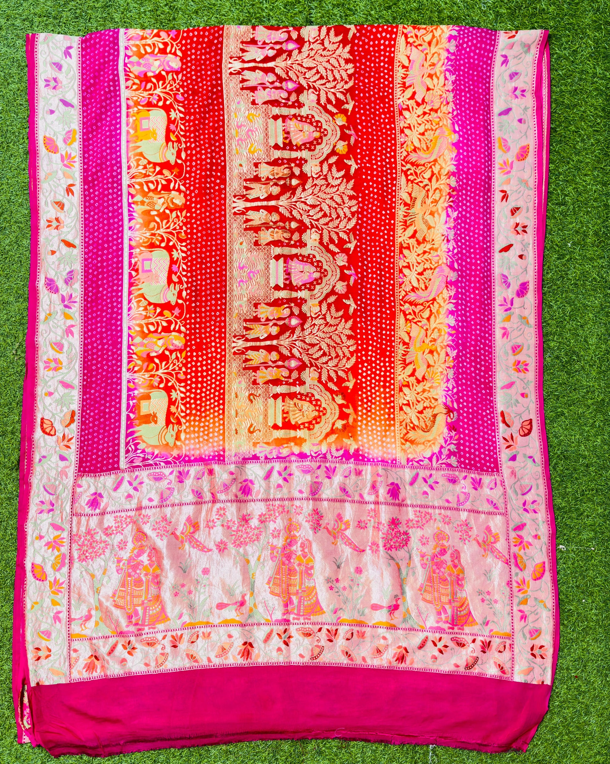 Banarsi meenakari saree Indian traditional sarees blouse SaffronFashion