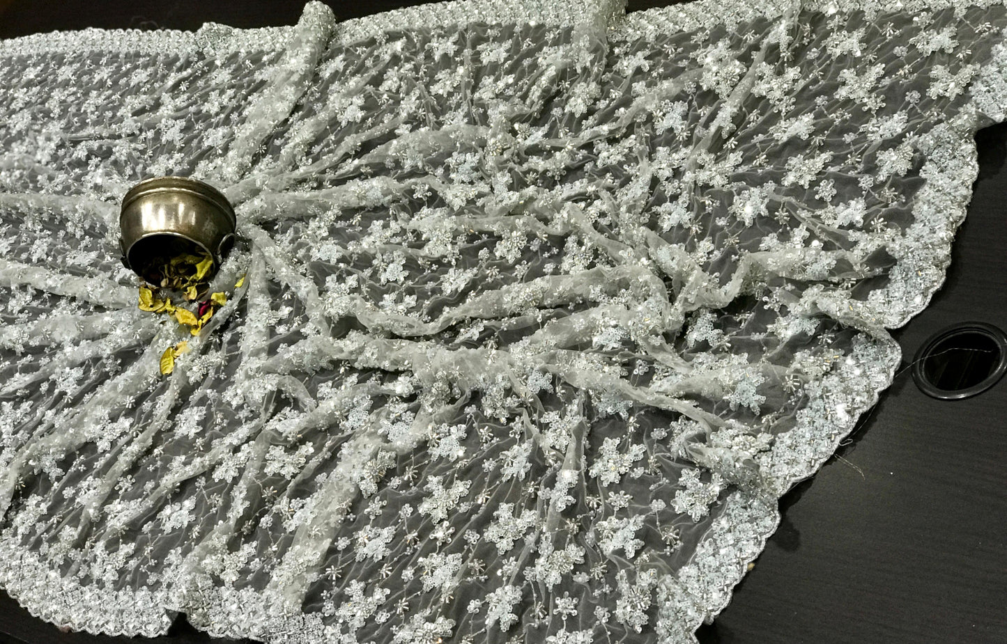 Designer net saree stylish sari blouse wedding sarees SaffronFashion