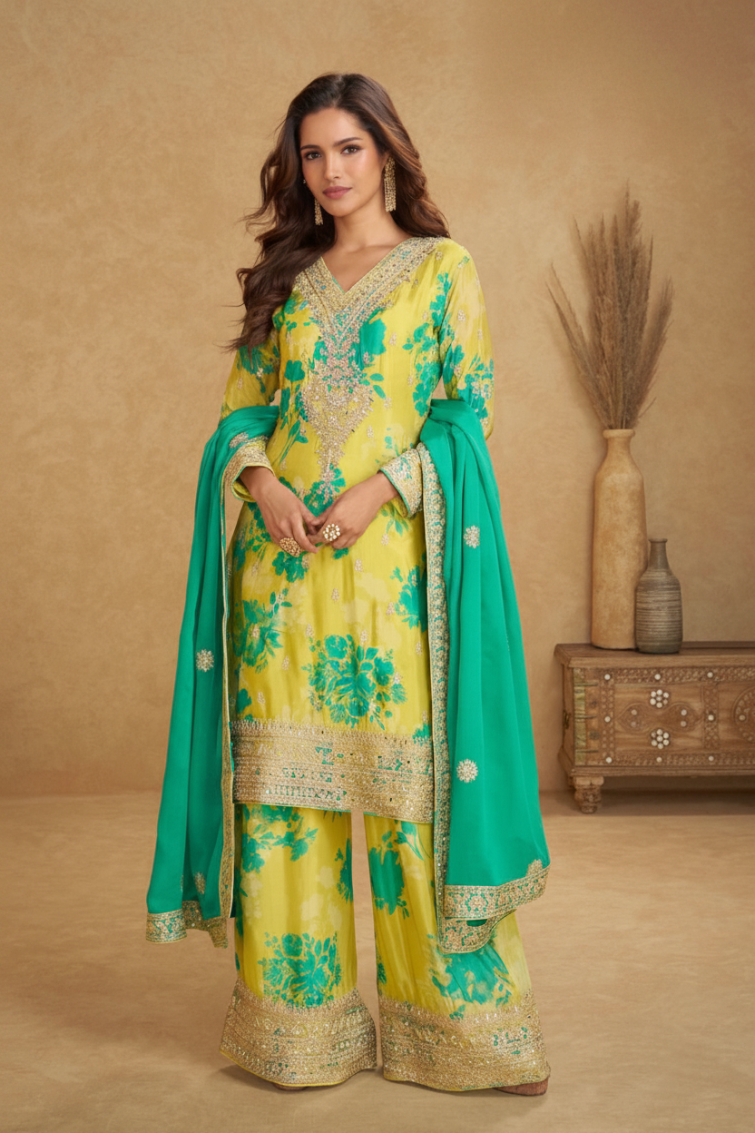 Printed dress designer inspired stitched dress women dresses Saffronfashionindia