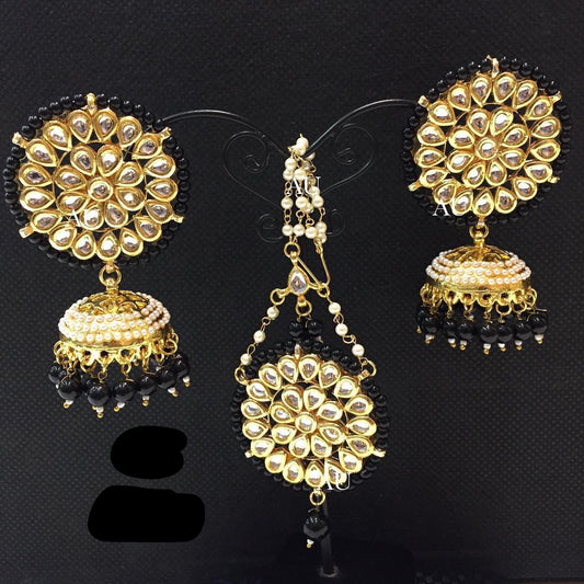 Handmade tikka set Kundan tikka Indian jewellery SaffronFashion