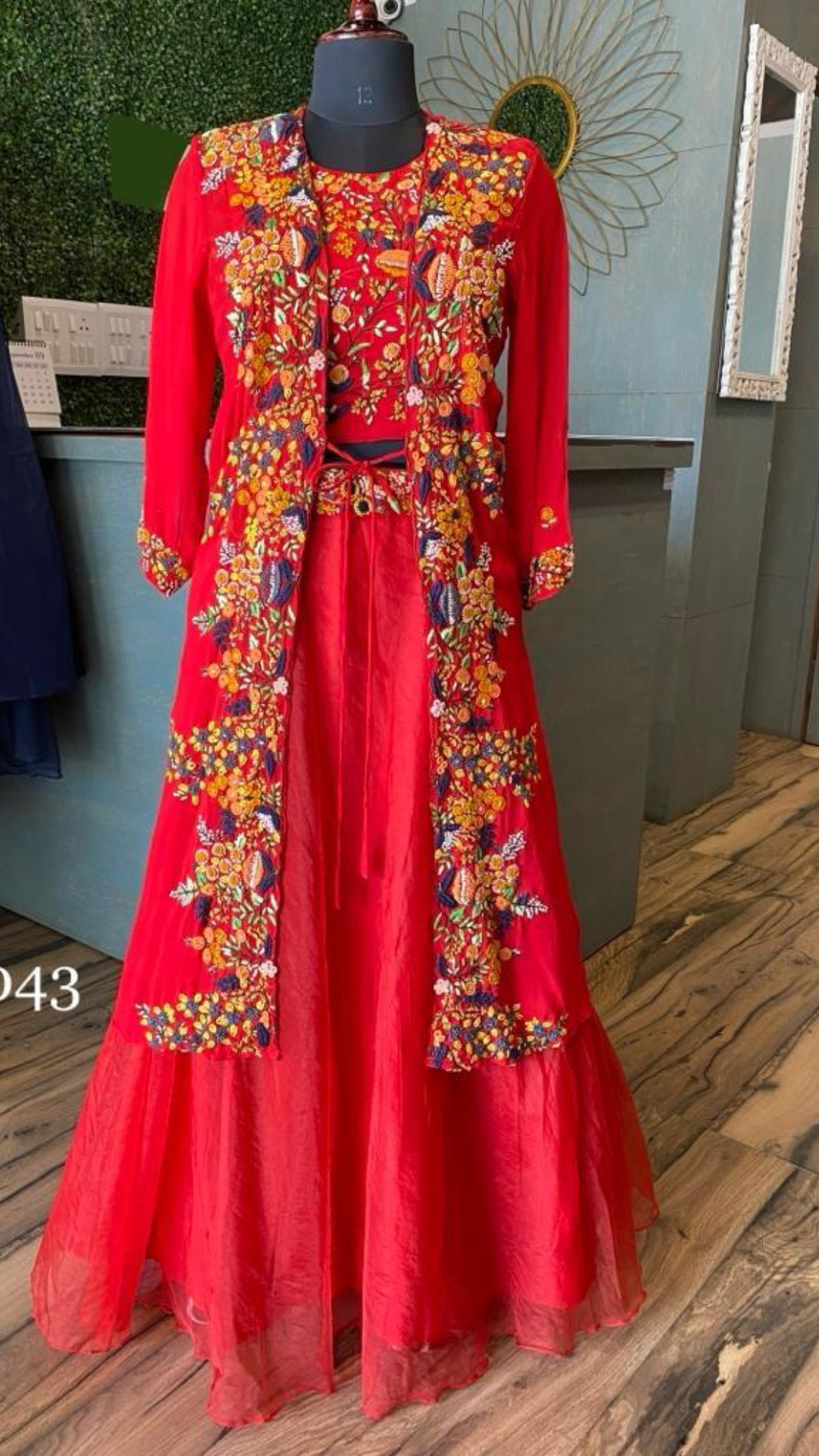 Red ridding indowestern dress - Saffronfashionindia