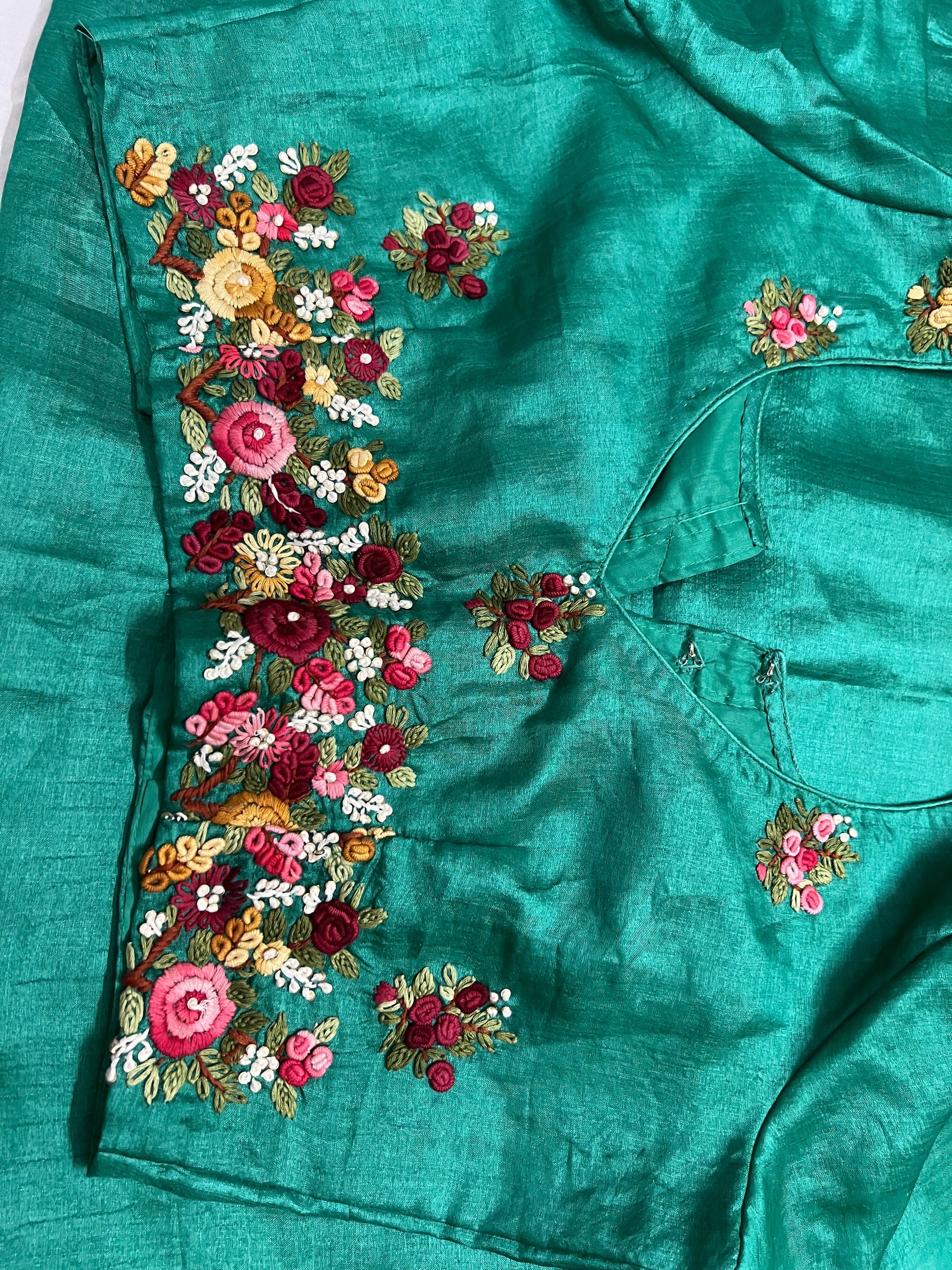 Tussar French knot inspired saree Saffronfashion