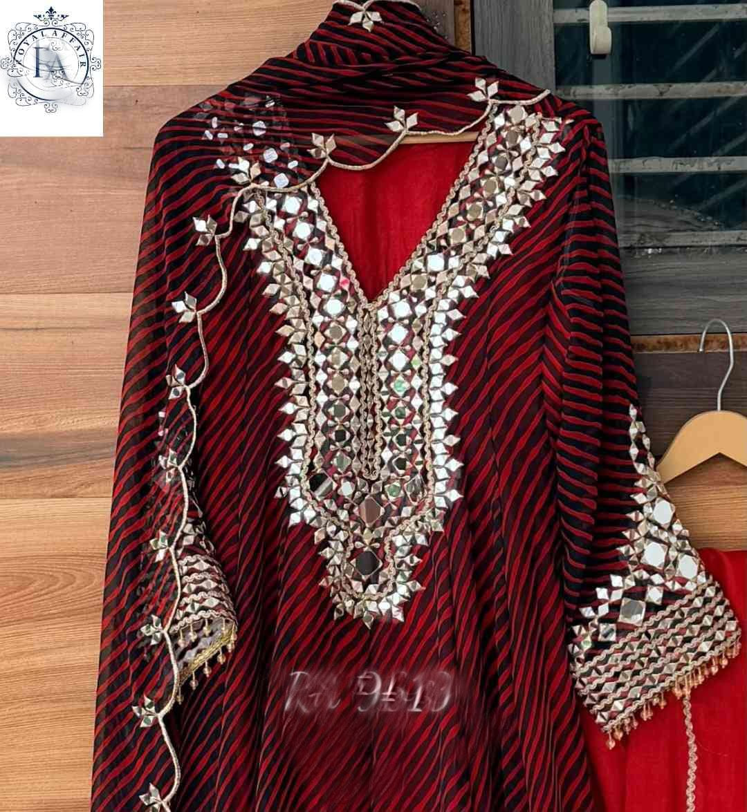 Lehariya Anarkali salwar suit women dresses SaffronFashion