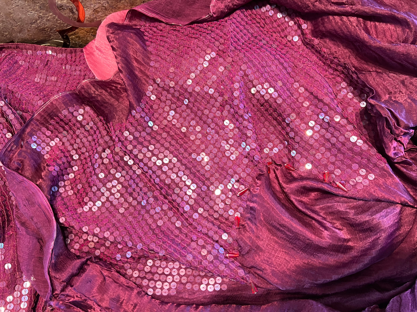 Purple Shaded Sequins Saree Partywear Saree Women Sari - Saffronfashionindia