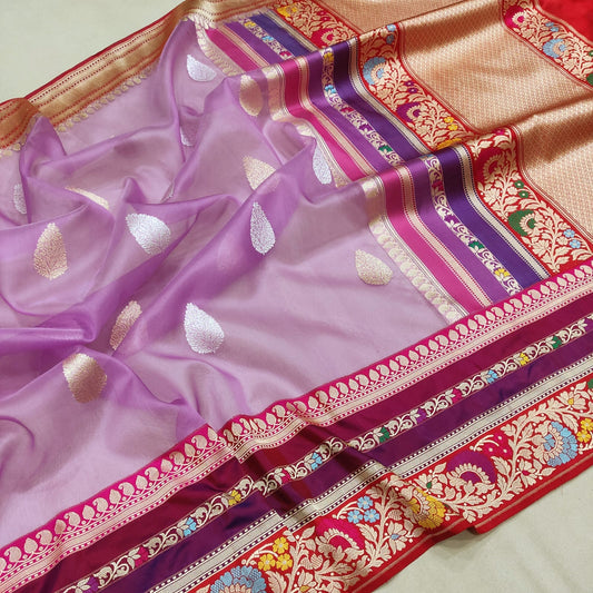 Pishika kora handwoven kadwa saree women sarees - Saffronfashionindia