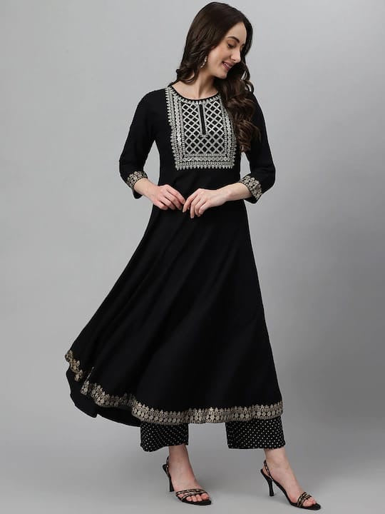 Black beauty Salwar suit Indian Salwar kameez - Saffronfashionindia