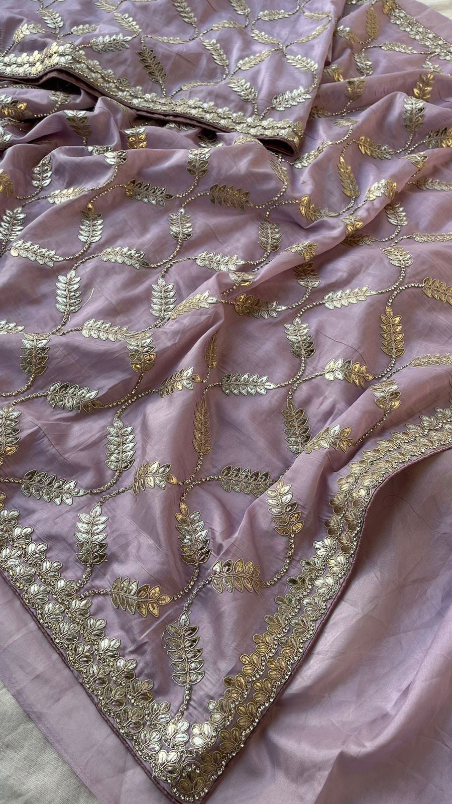 Kora Silk Satin Gottapatti Saree Indian Traditional sarees - Saffronfashionindia