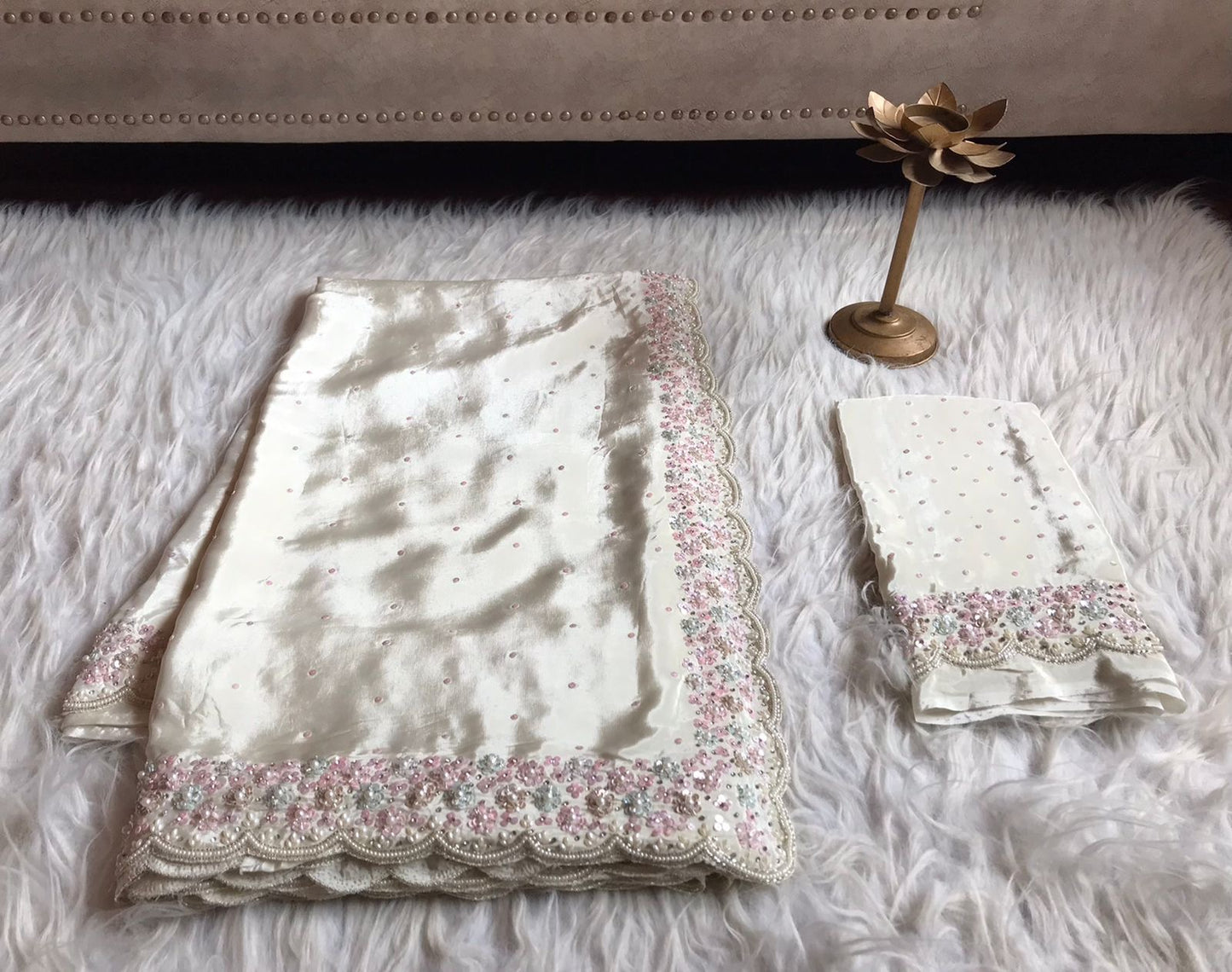 Cristmas Inspired luxury Crepe Silk Sarees - Saffronfashionindia