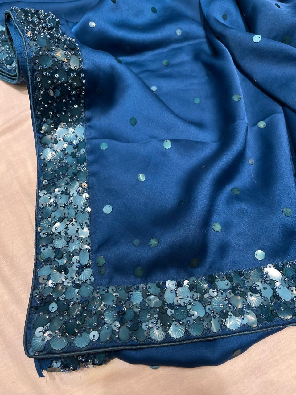 Satin Partywear sarees sequins sarees glamour sarees - Saffronfashionindia