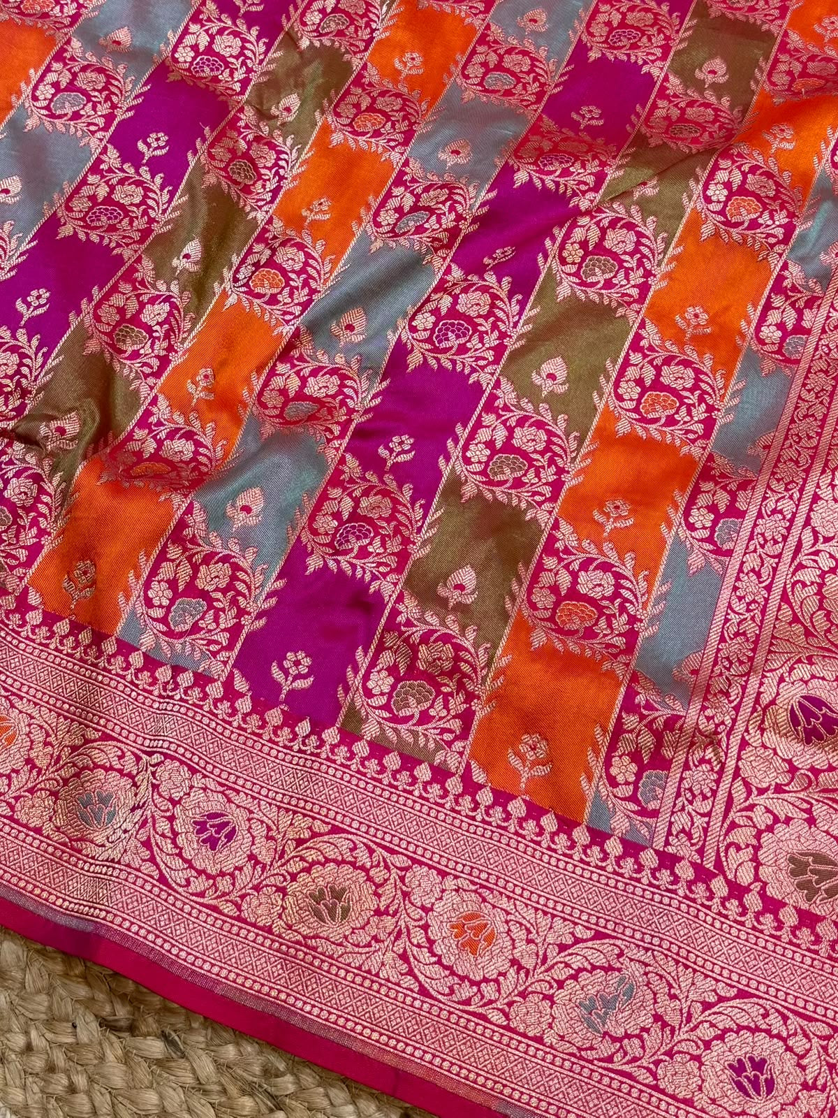 Woven katan pure silk saree rangkat silk saree Indian sari blouse Saffronfashionindia