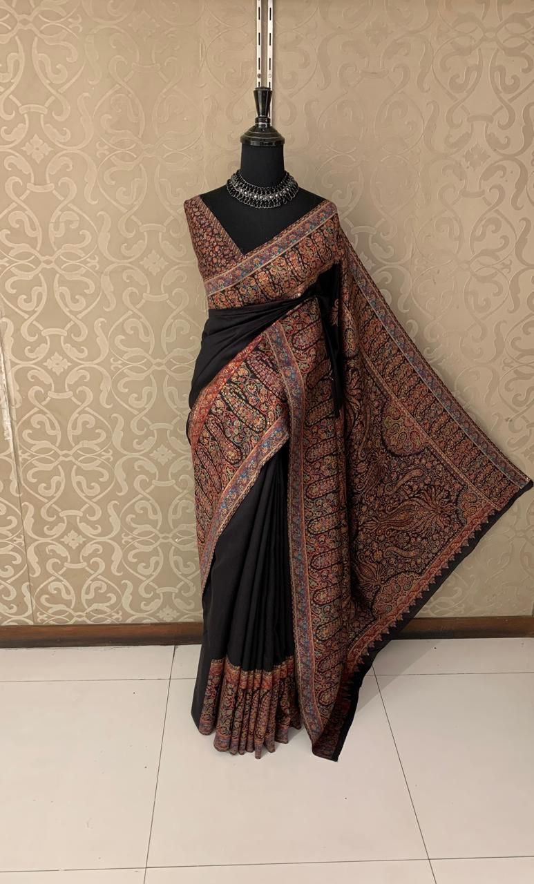 Savita Kani silk saree Indian saree traditional handwoven saree SaffronFashion