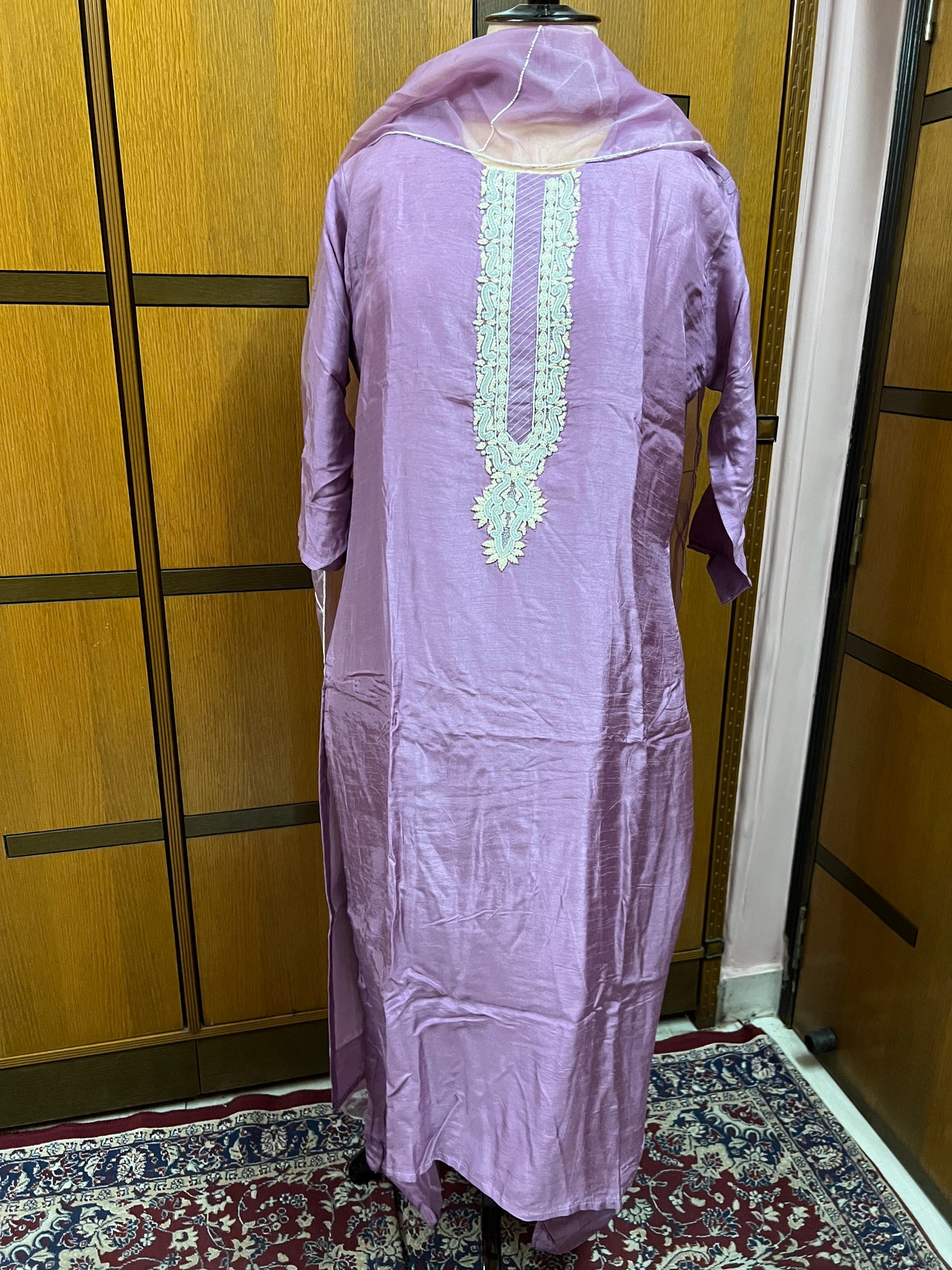 Pearl lavender kurti set Indian kurti set - Saffronfashionindia