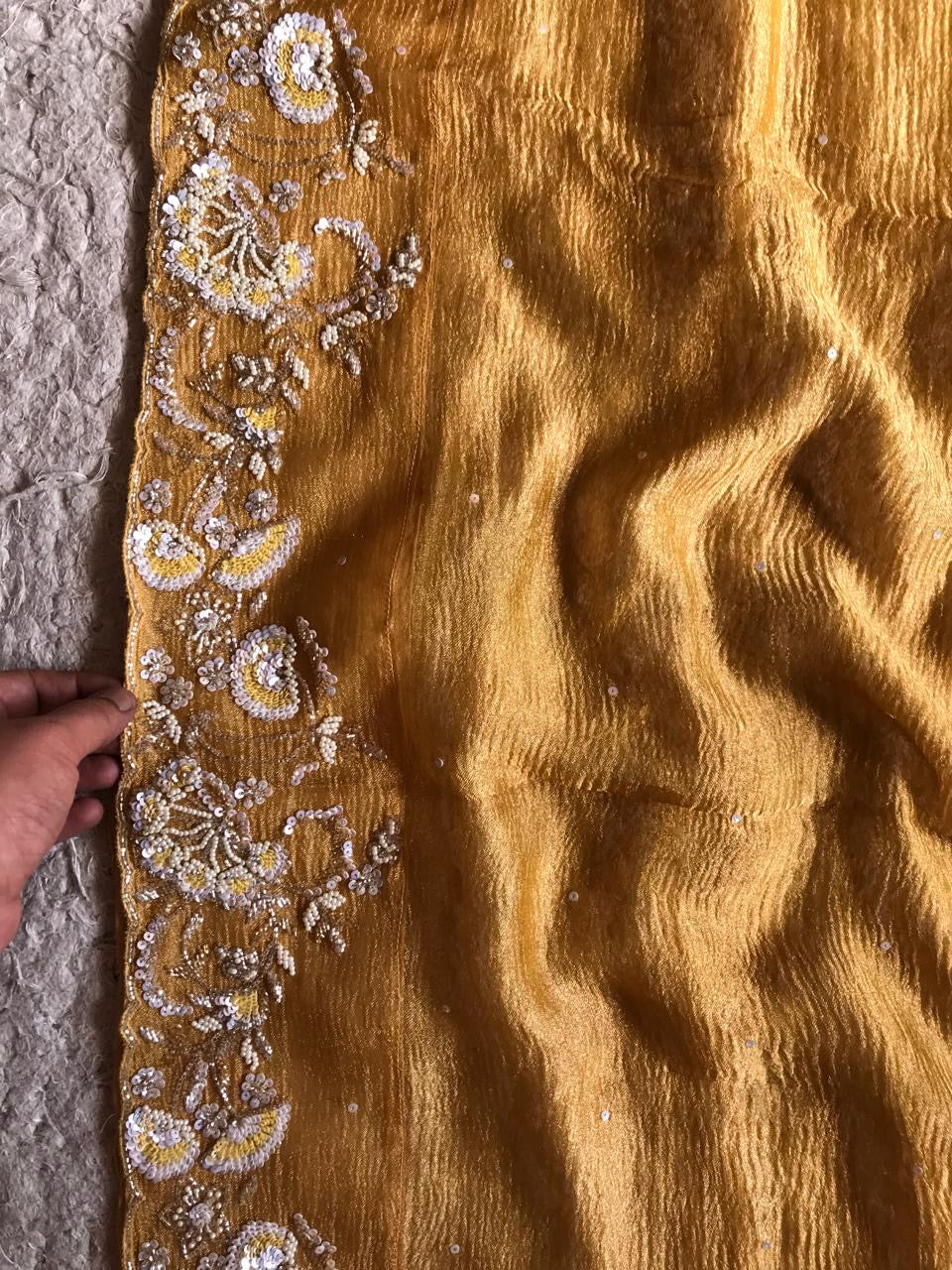 Tissue Organza Saree Banarsi luxury saree Partywear sari - Saffronfashionindia