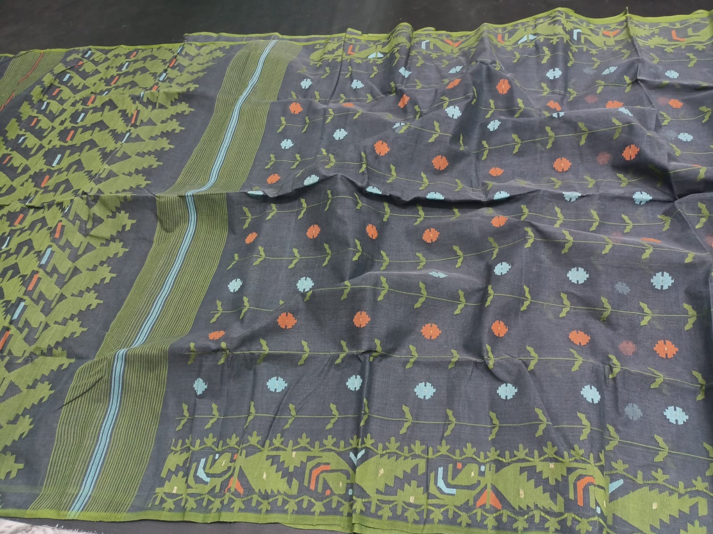 Nuzrat cotton jamdani Indian sarees - Saffronfashionindia