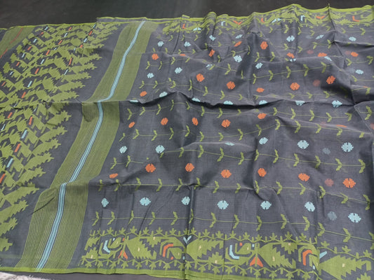 Nuzrat cotton jamdani Indian sarees - Saffronfashionindia