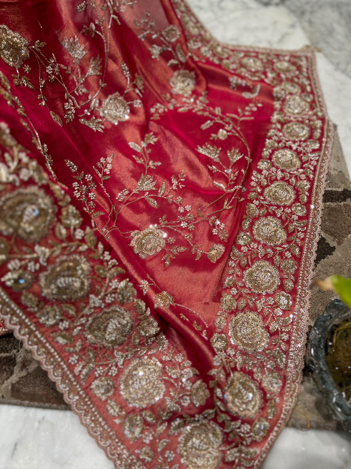 Designer silk Kanjeevaram saree wedding sari blouse Saffronfashionindia